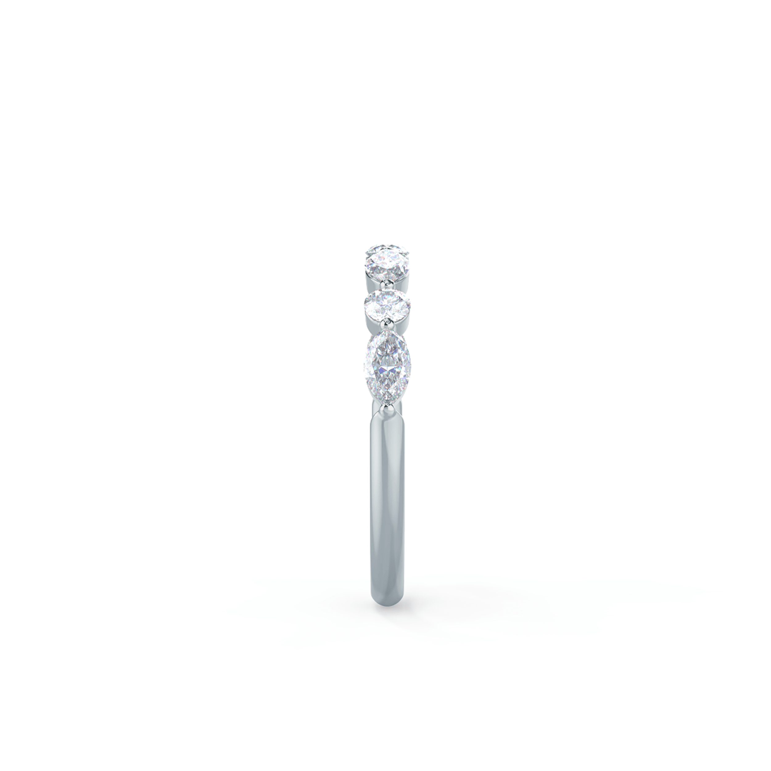 0.55 Carat Diamonds set in 18k White Gold Marquise and Round East-West Seven Stone (Side View)