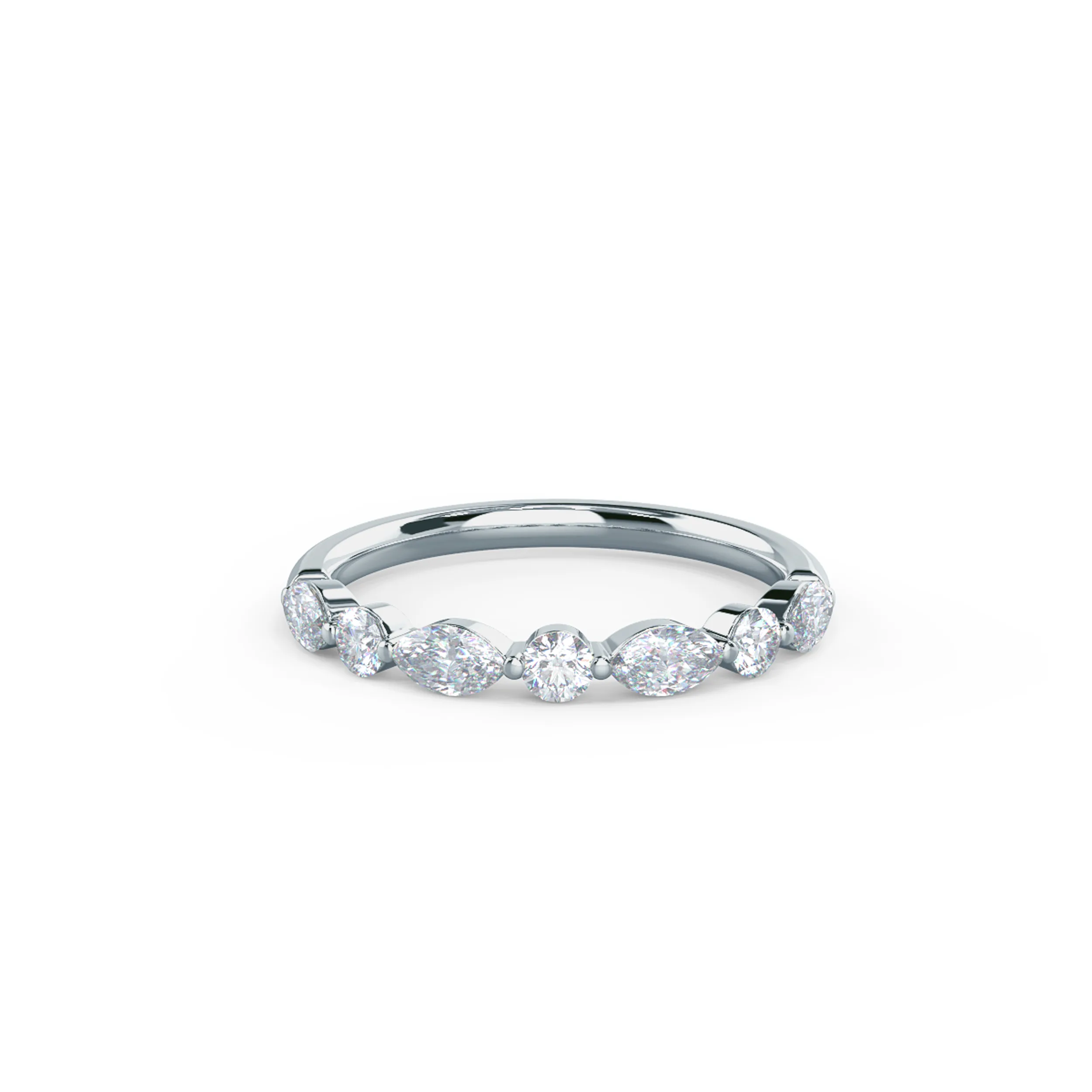 18kt White Gold Marquise and Round East-West Seven Stone featuring 0.55 ct Lab Diamonds (Main View)