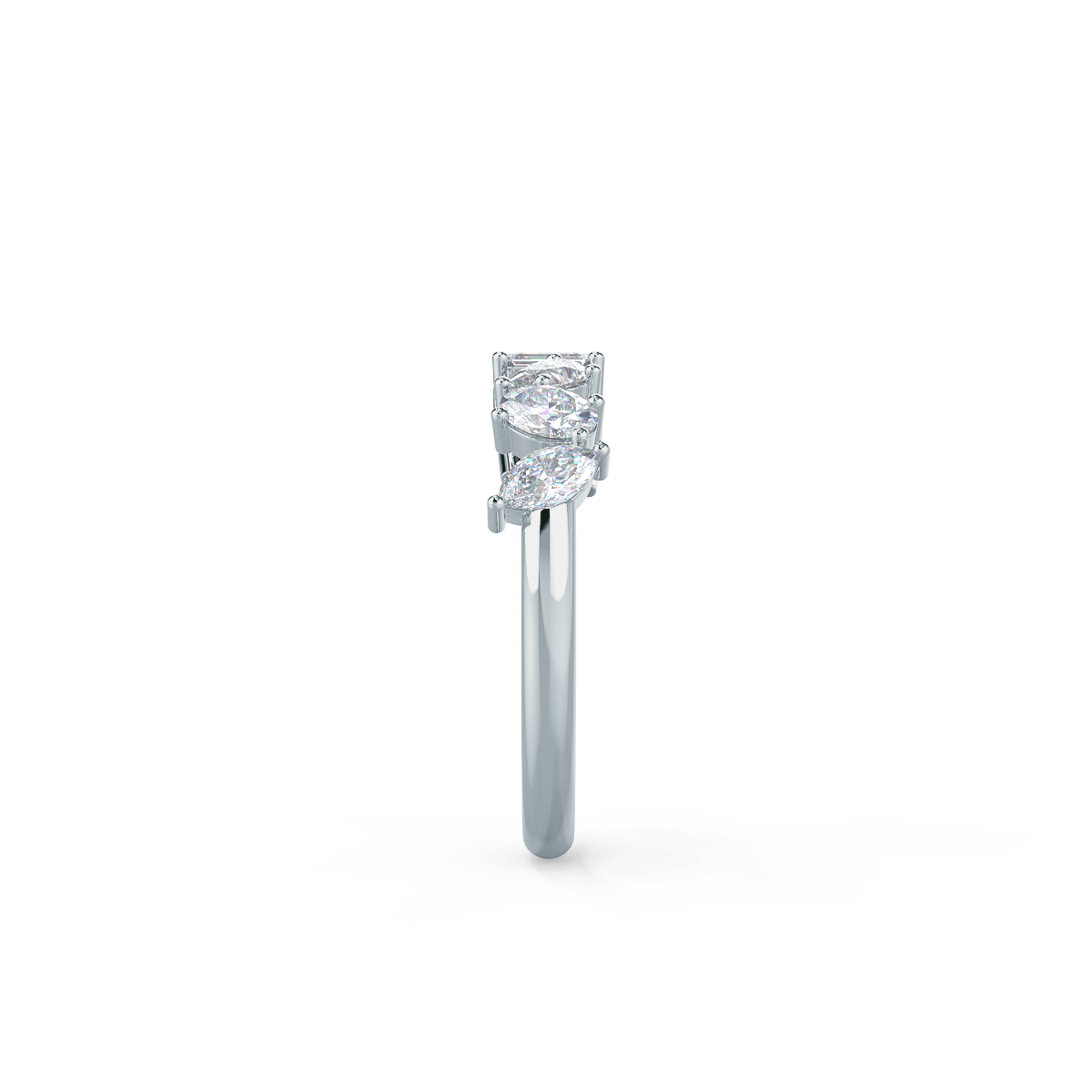 1.0 ct Synthetic Diamonds set in 18k White Gold Cassidy Seven Stone (Side View)