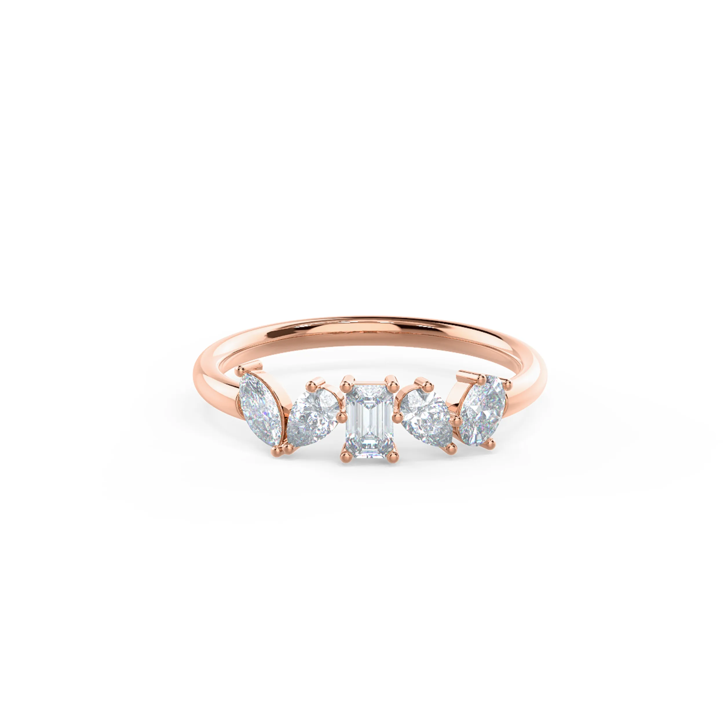 Hand Selected 0.65 Carat Lab Grown Diamonds Cassidy Five Stone in 14k Rose Gold (Main View)