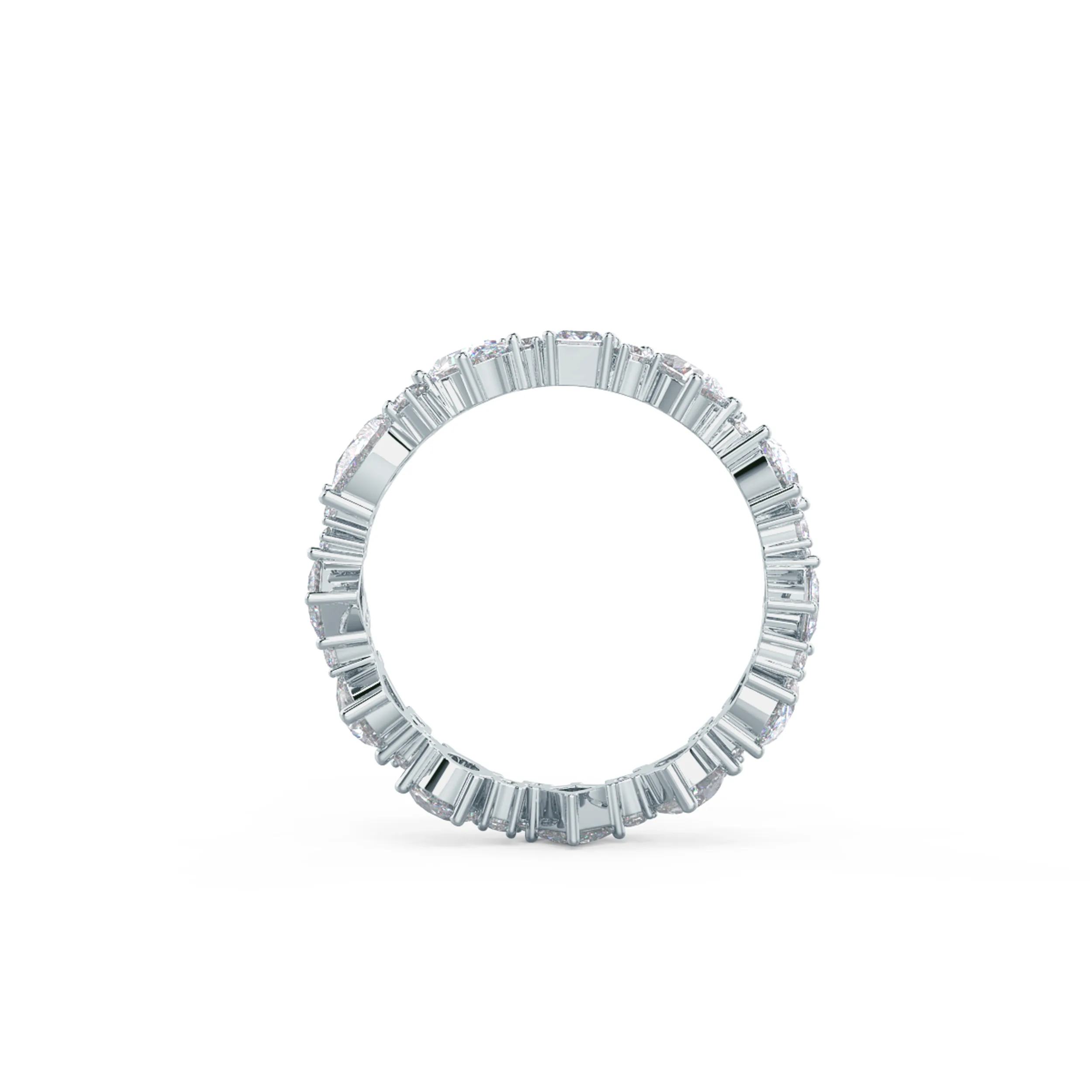 18kt White Gold Kelsey Eternity Band featuring Hand Selected 2.0 ct Diamonds (Profile View)