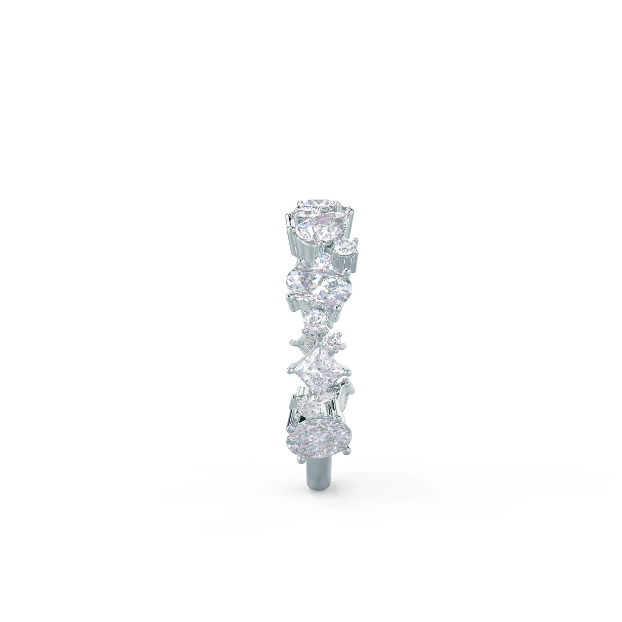 18k White Gold Kelsey Three Quarter Band featuring 1.5 Carat Diamonds (Side View)