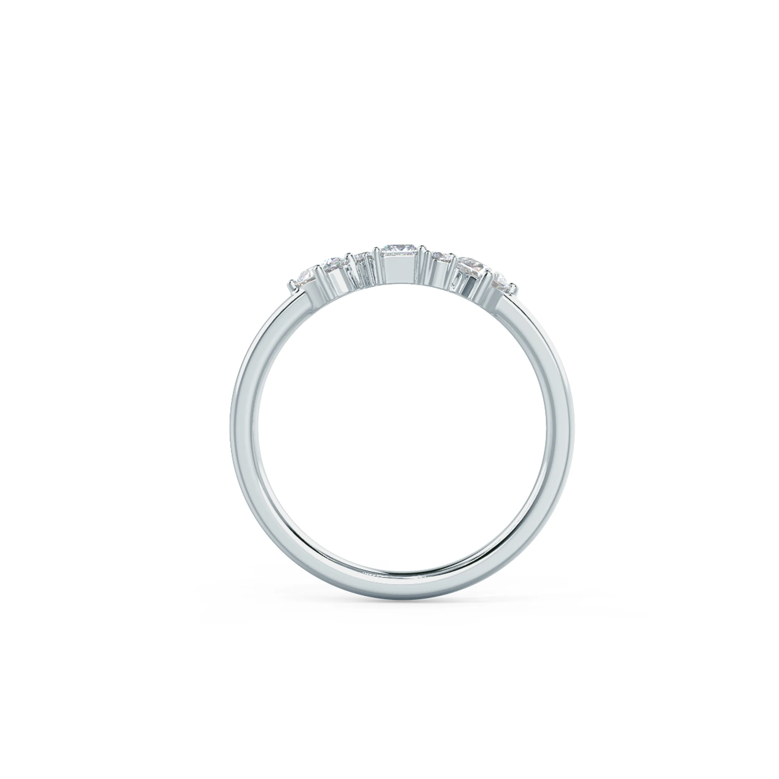 0.5 Carat Lab Diamonds Kelsey Five Stone in White Gold (Profile View)