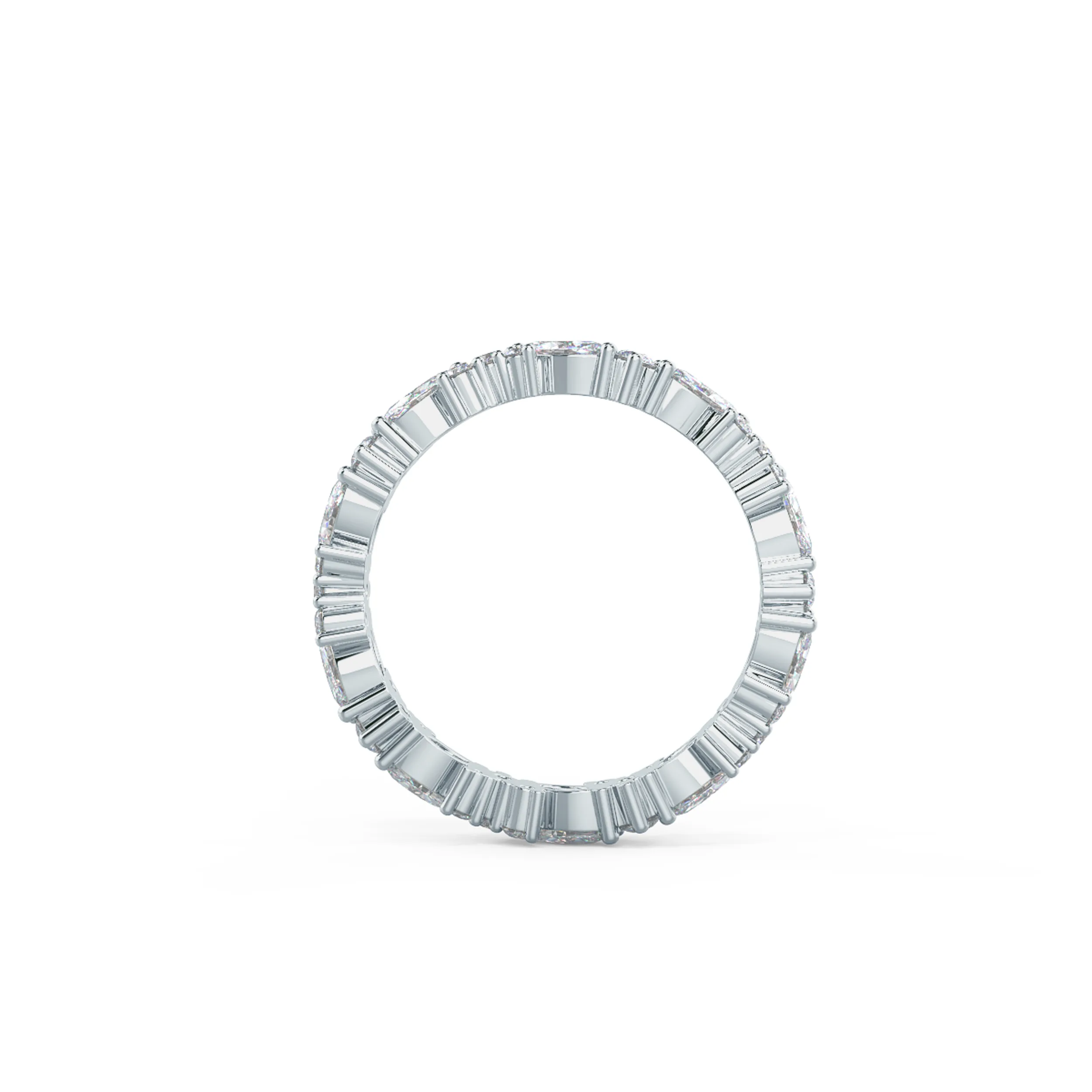 Exceptional Quality 1.35 Carat Lab Diamonds set in 18k White Gold Jessica Eternity Band (Profile View)