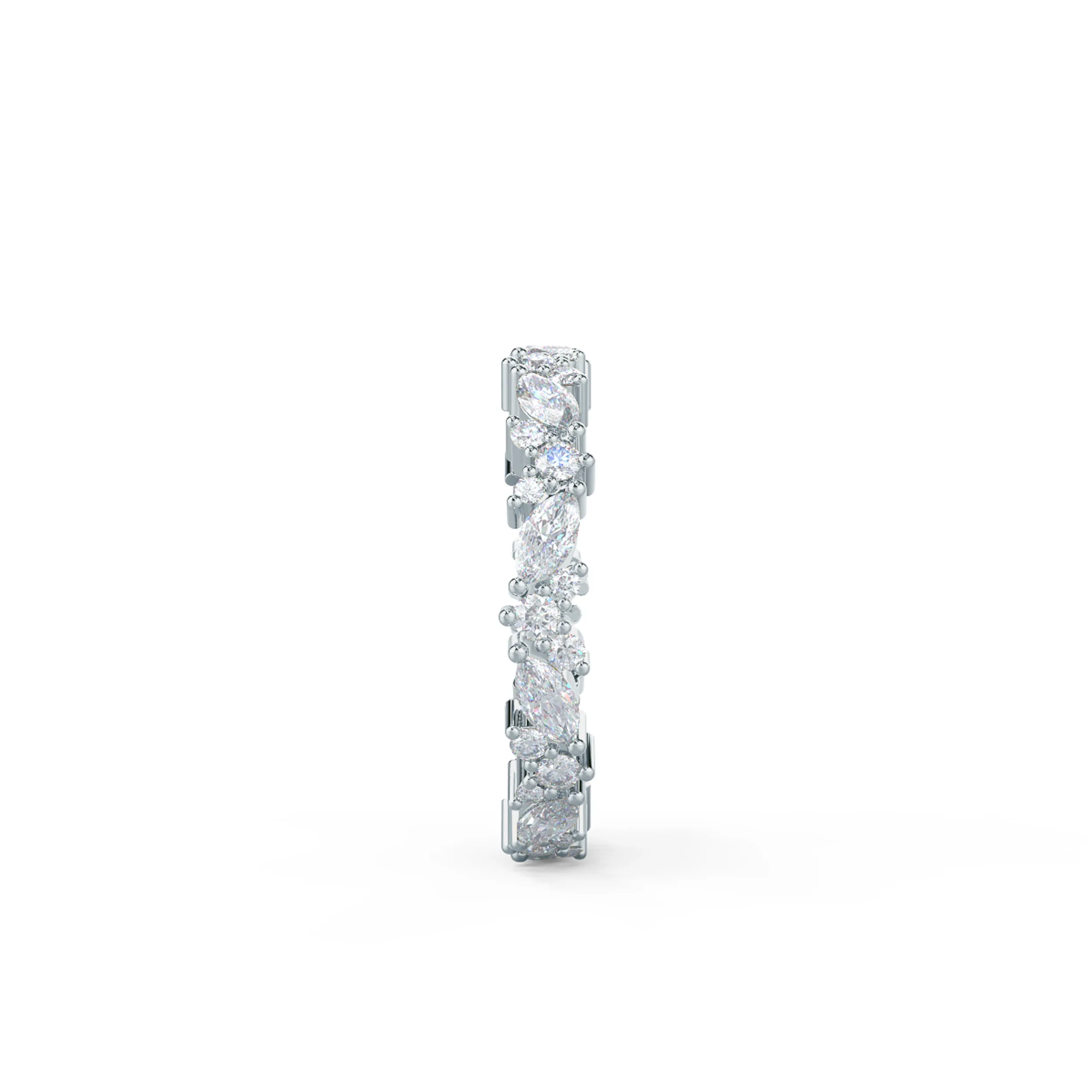 18k White Gold Jessica Eternity Band featuring High Quality 1.35 ctw Lab Diamonds (Side View)