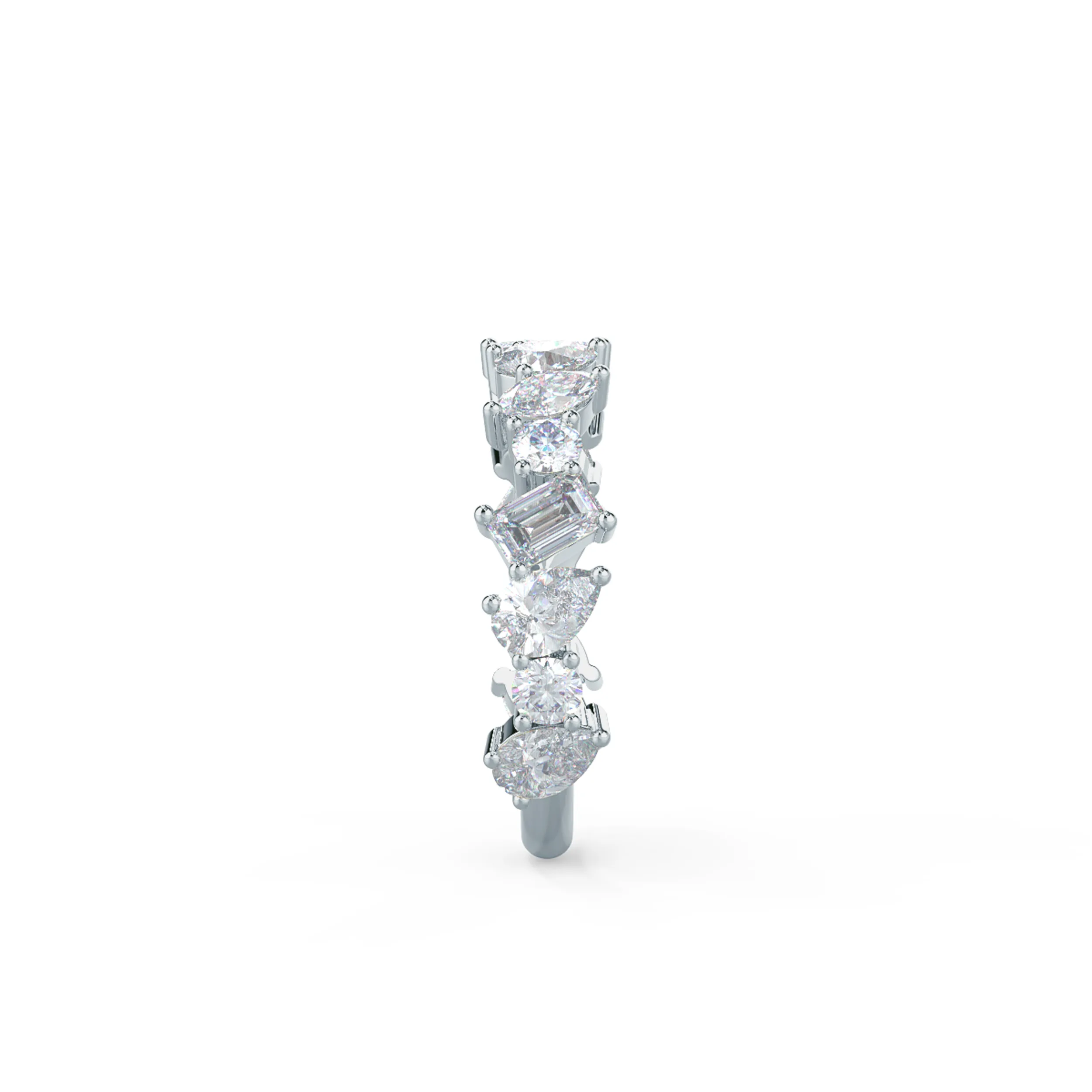 18k White Gold Fiona Three Quarter Band featuring Hand Selected 2.0 ctw Lab Diamonds (Side View)