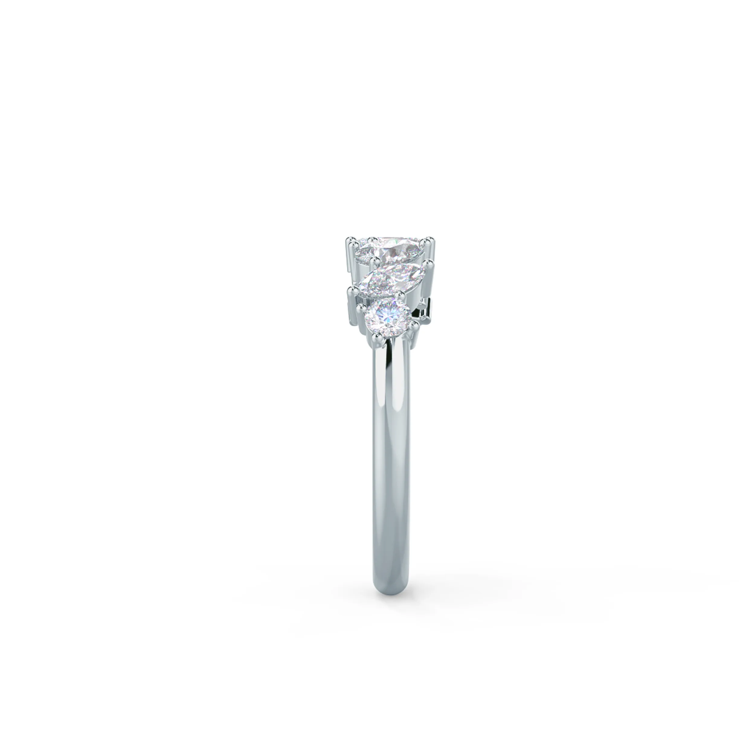 18kt White Gold Fiona Seven Stone featuring Hand Selected 1.0 Carat Diamonds (Side View)