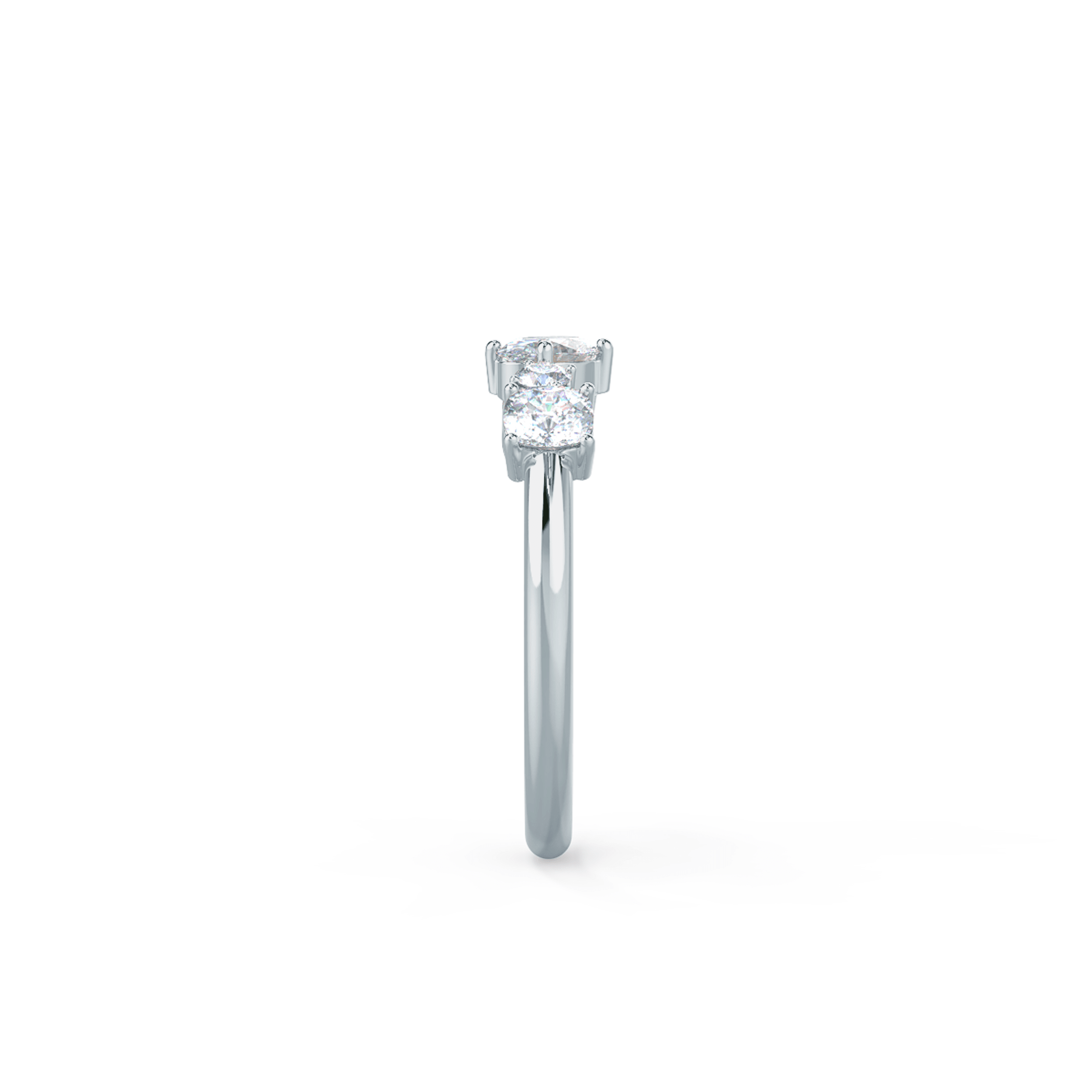 0.8 Carat Lab Diamonds Mary Five Stone in 18k White Gold (Side View)