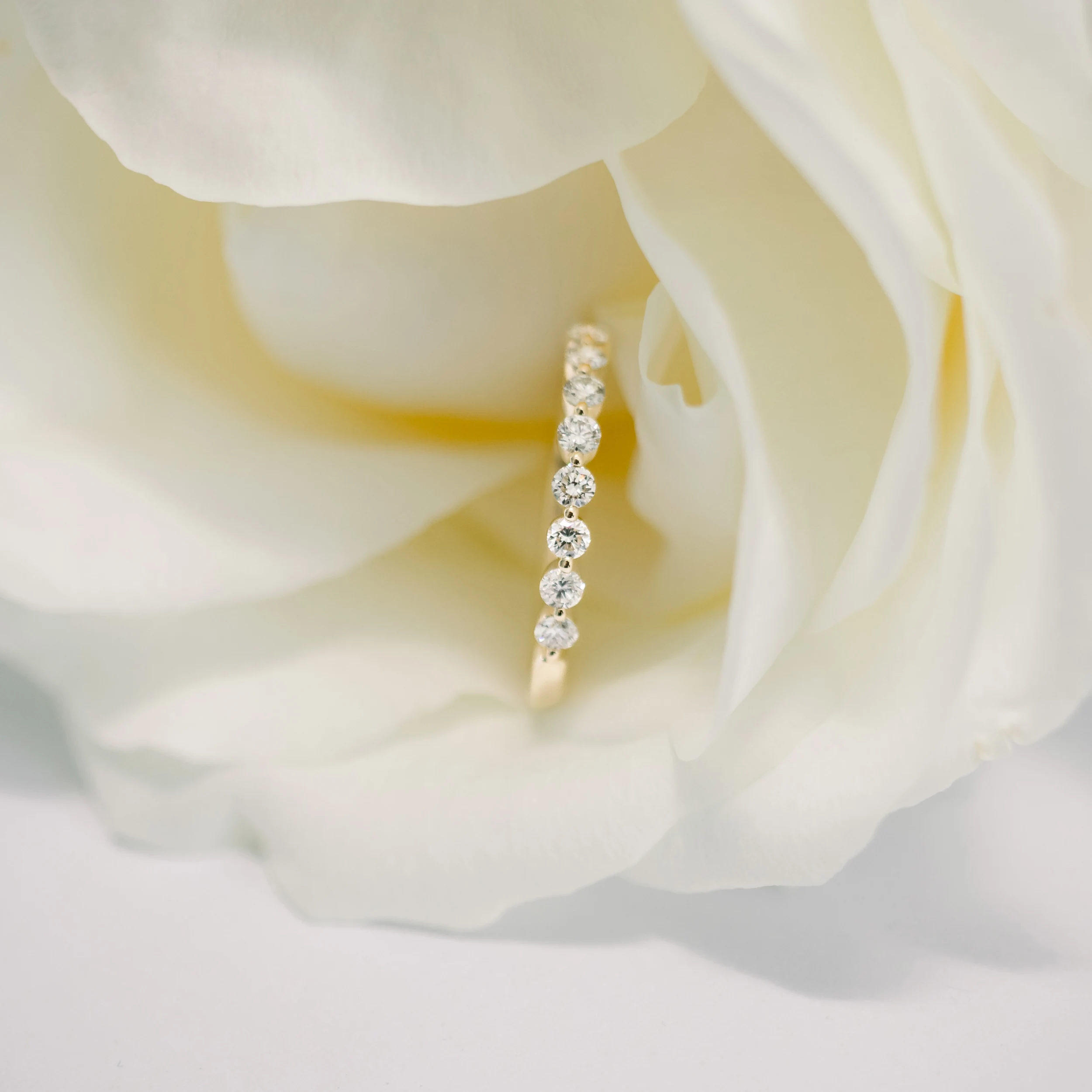 14kt Yellow Gold Shared Prong Half Band in 14k Yellow Gold 0.55ctw featuring 0.55 Carat Round Brilliant Lab Grown Diamonds (Side View)