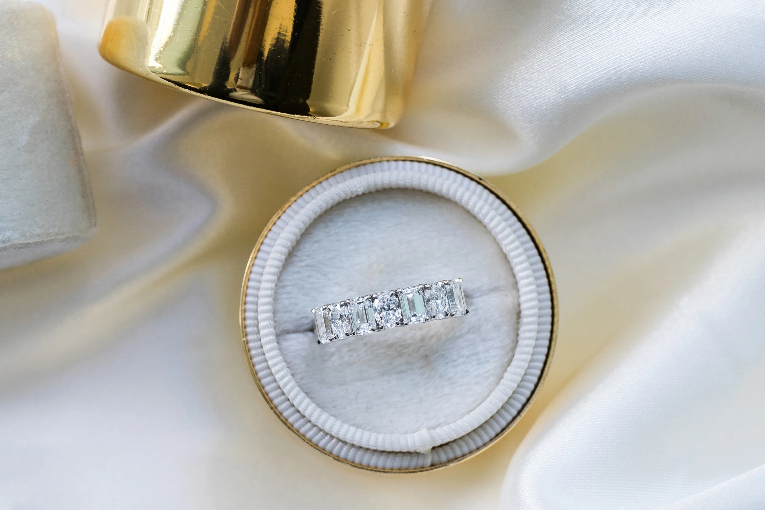 Platinum Emerald and Oval Seven Stone in Platinum 1.8ctw featuring 1.8 Carat Lab Created Diamonds (Main View)