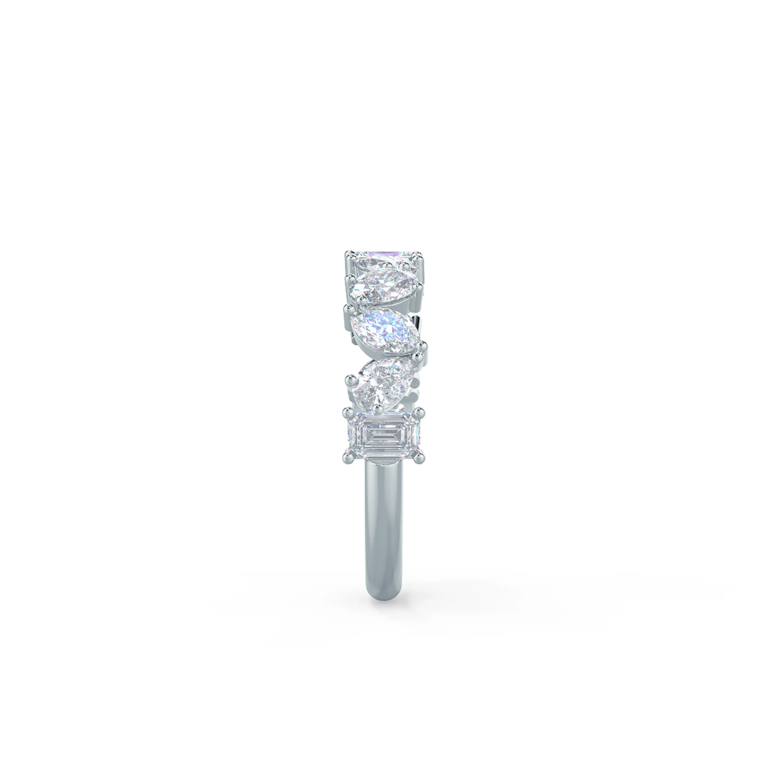 1.5 Carat Lab Diamonds Cassidy Half Band in 18k White Gold (Side View)