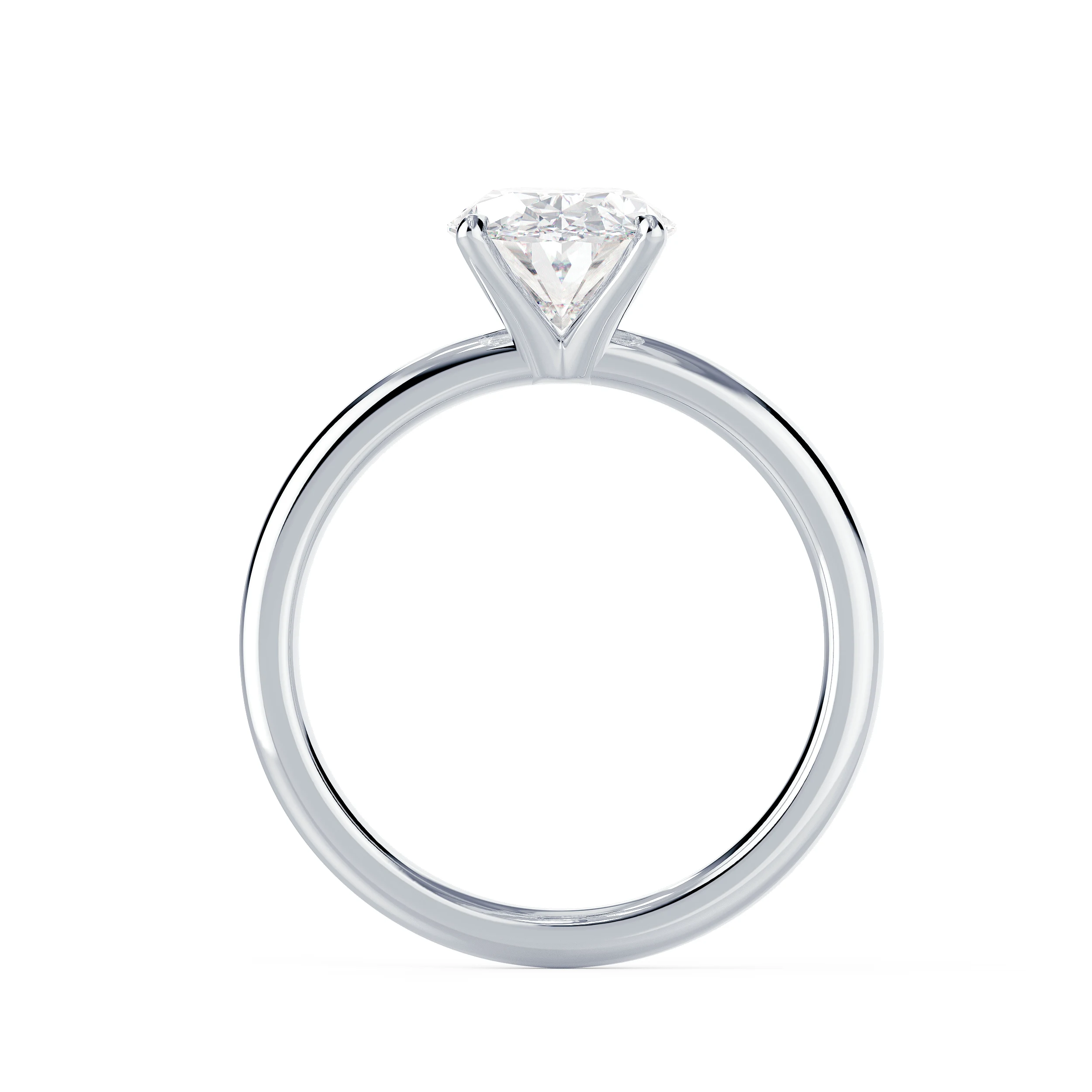 Lab Diamonds Oval Classic Four Prong Solitaire in White Gold (Profile View)