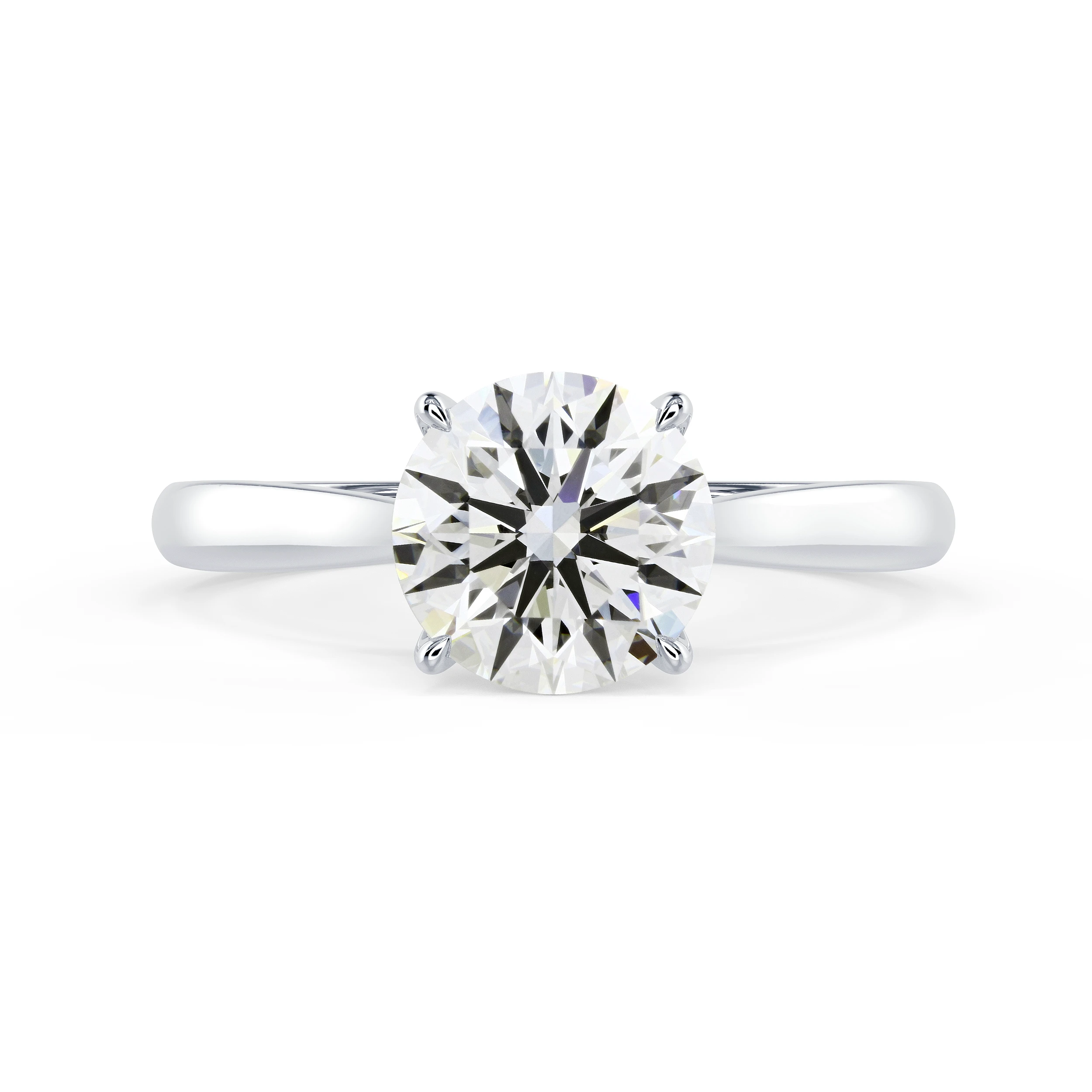 Lab Diamonds set in White Gold Open Tapered Cathedral Solitaire (Main View)