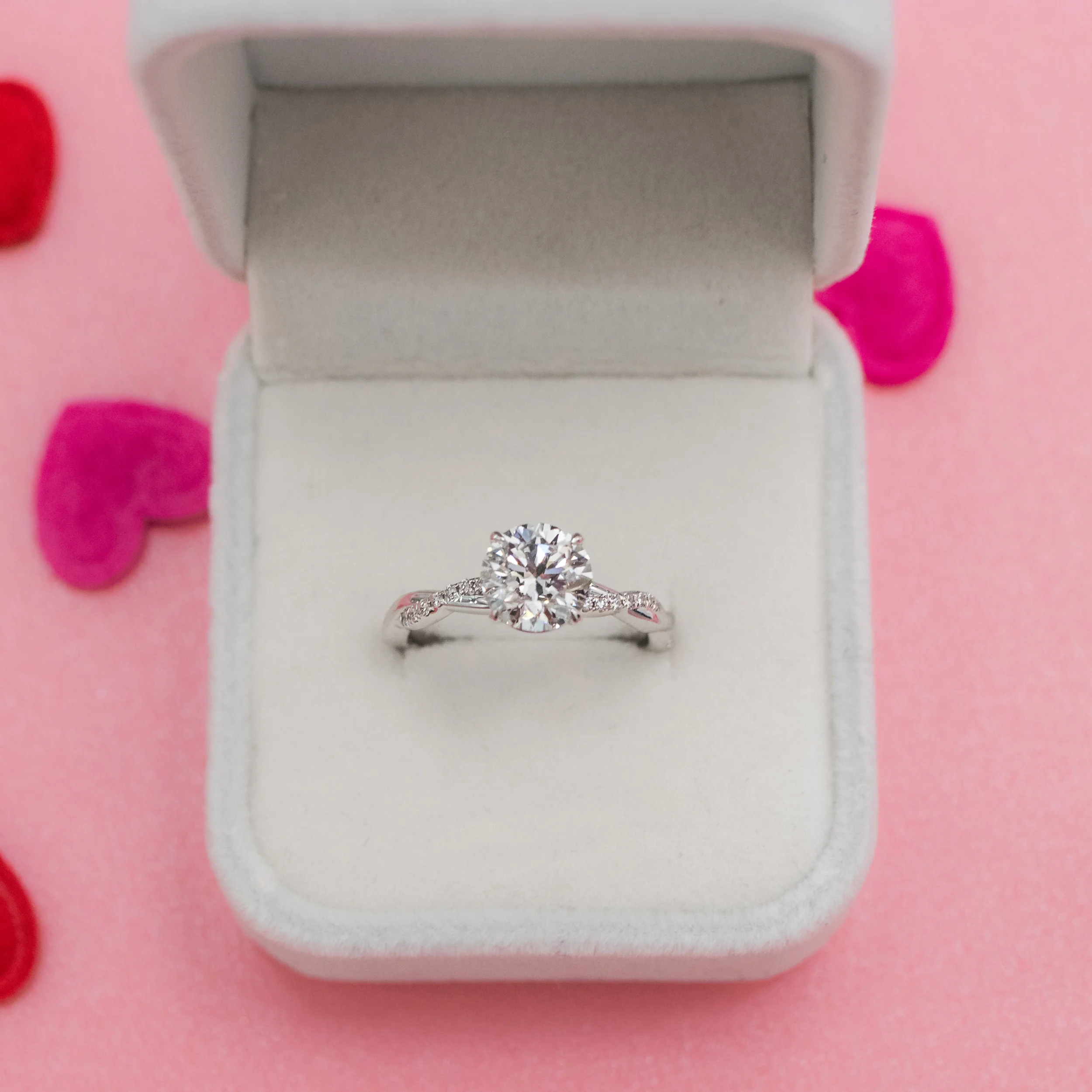 2.0 ct Diamonds set in Platinum Infinity Twist Diamond Engagement Ring (Main View)