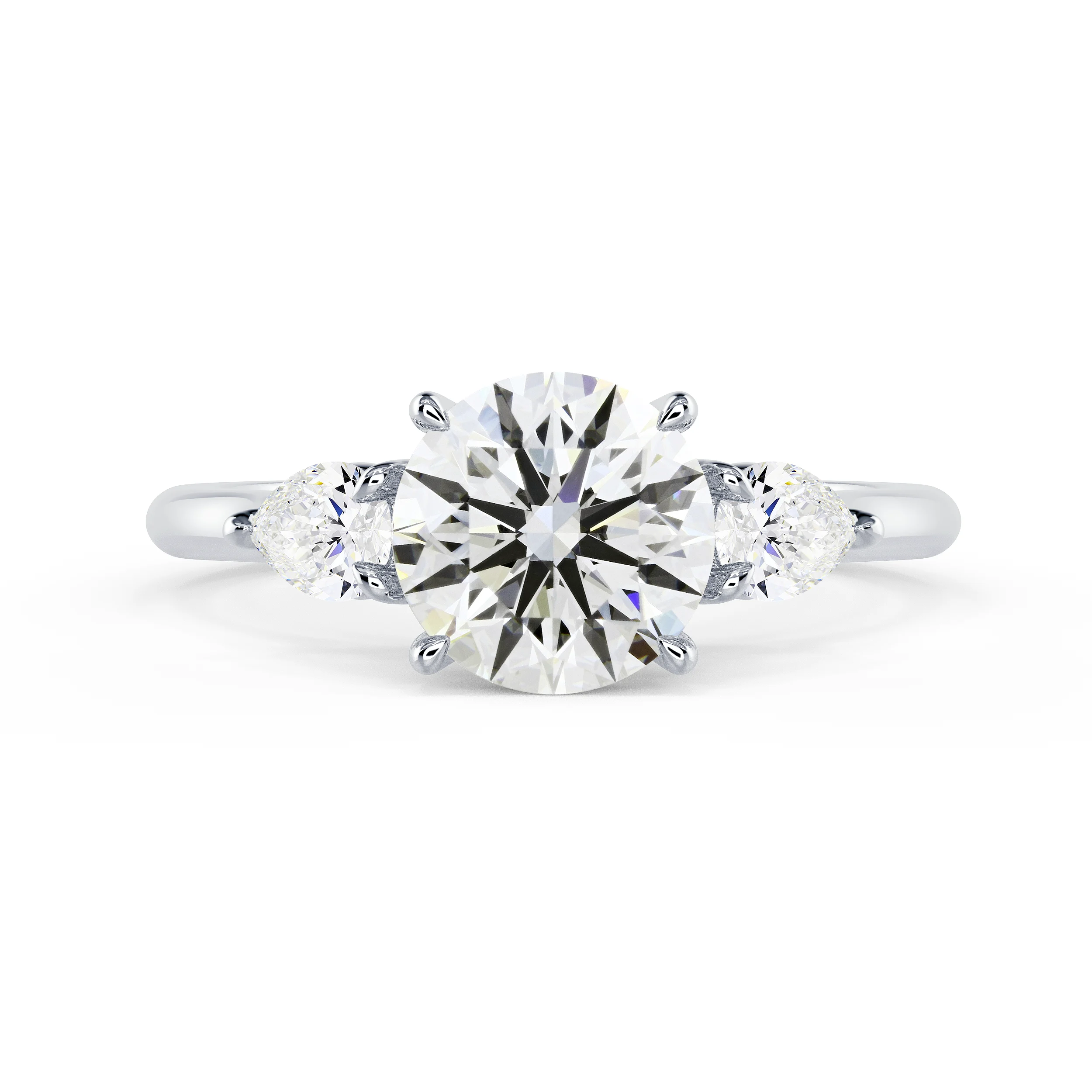 Lab Grown Diamonds set in White Gold Round and Pear Setting (Main View)