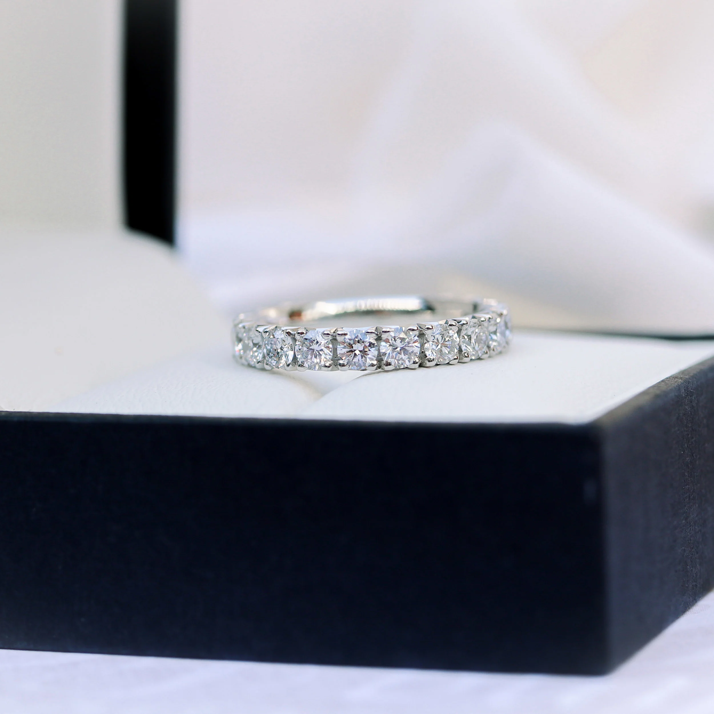 1.75 ct Round Created Diamonds French Pavé Eternity Band in Platinum 1.75ctw in Platinum (Main View)