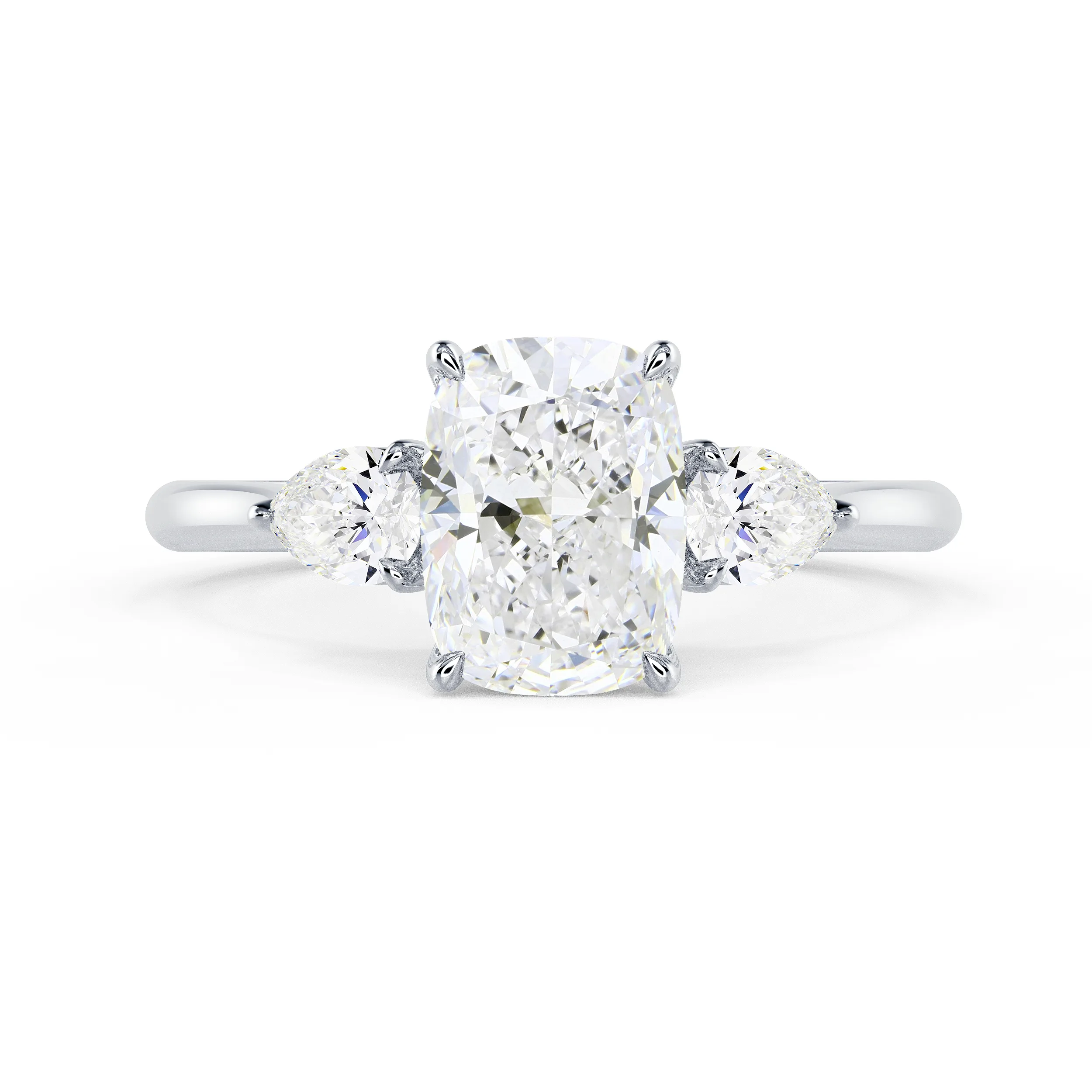 White Gold Cushion and Pear Setting featuring Hand Selected Diamonds (Main View)