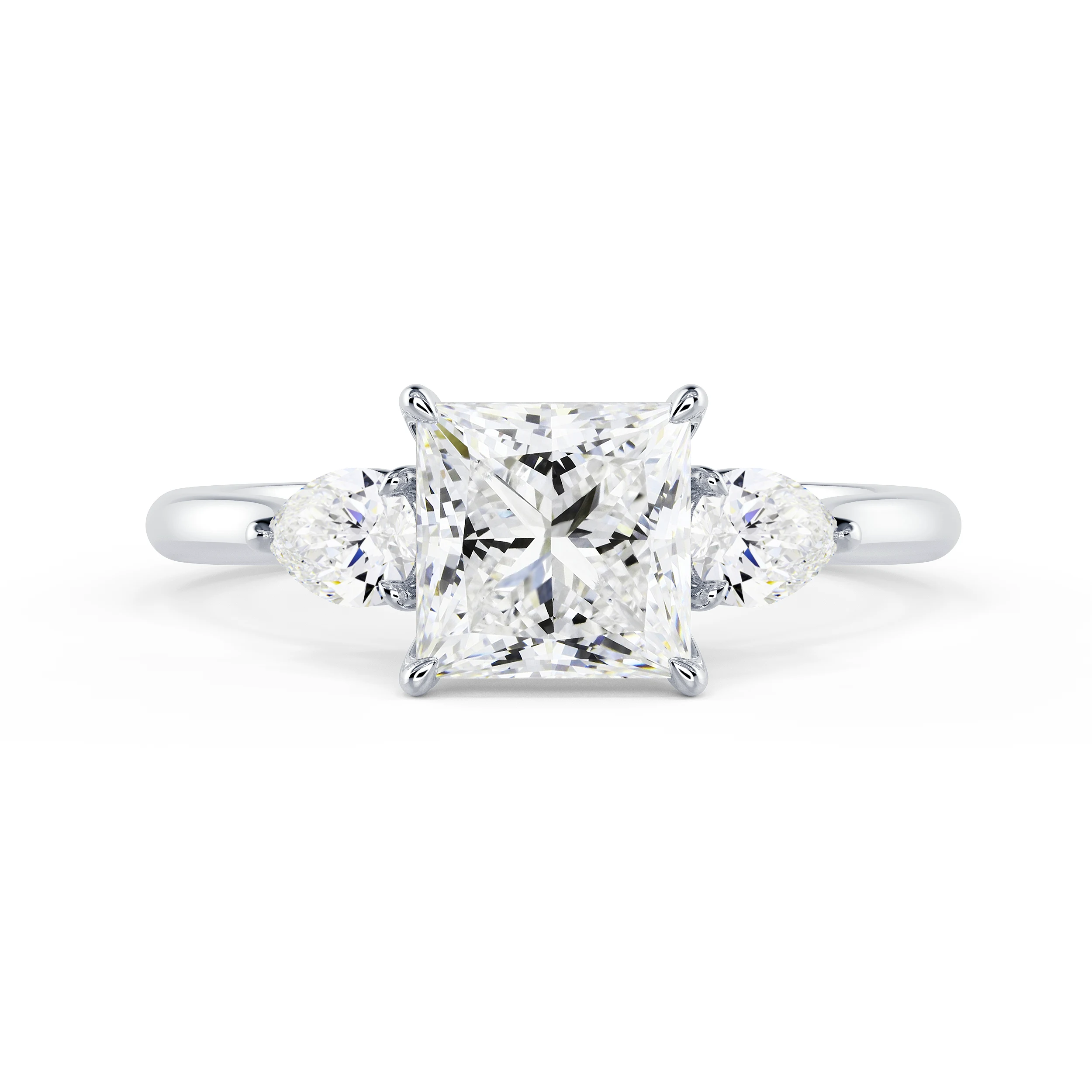Lab Diamonds set in White Gold Princess and Pear Setting (Main View)