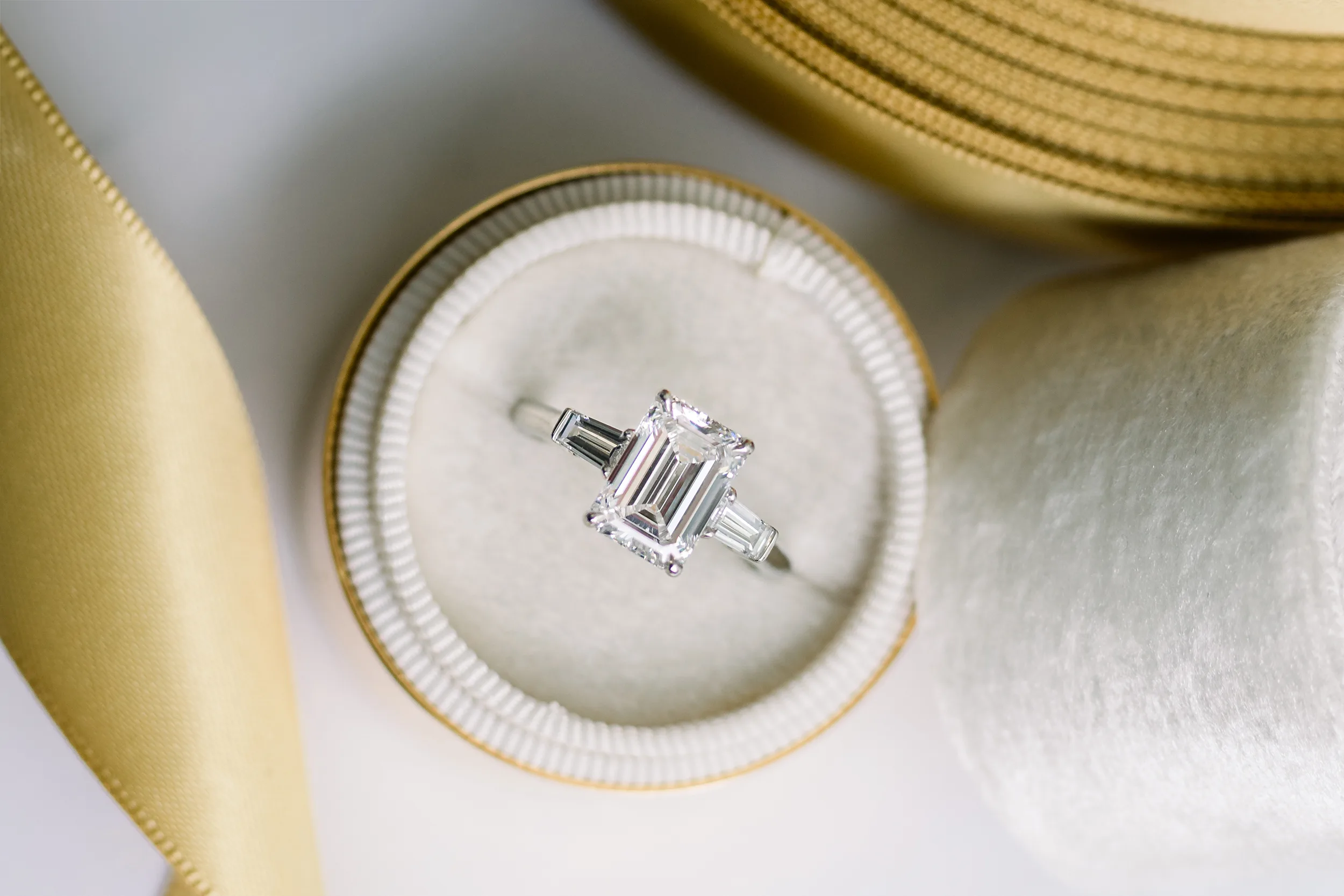 Lab Diamond Three Stone  Engagement Rings