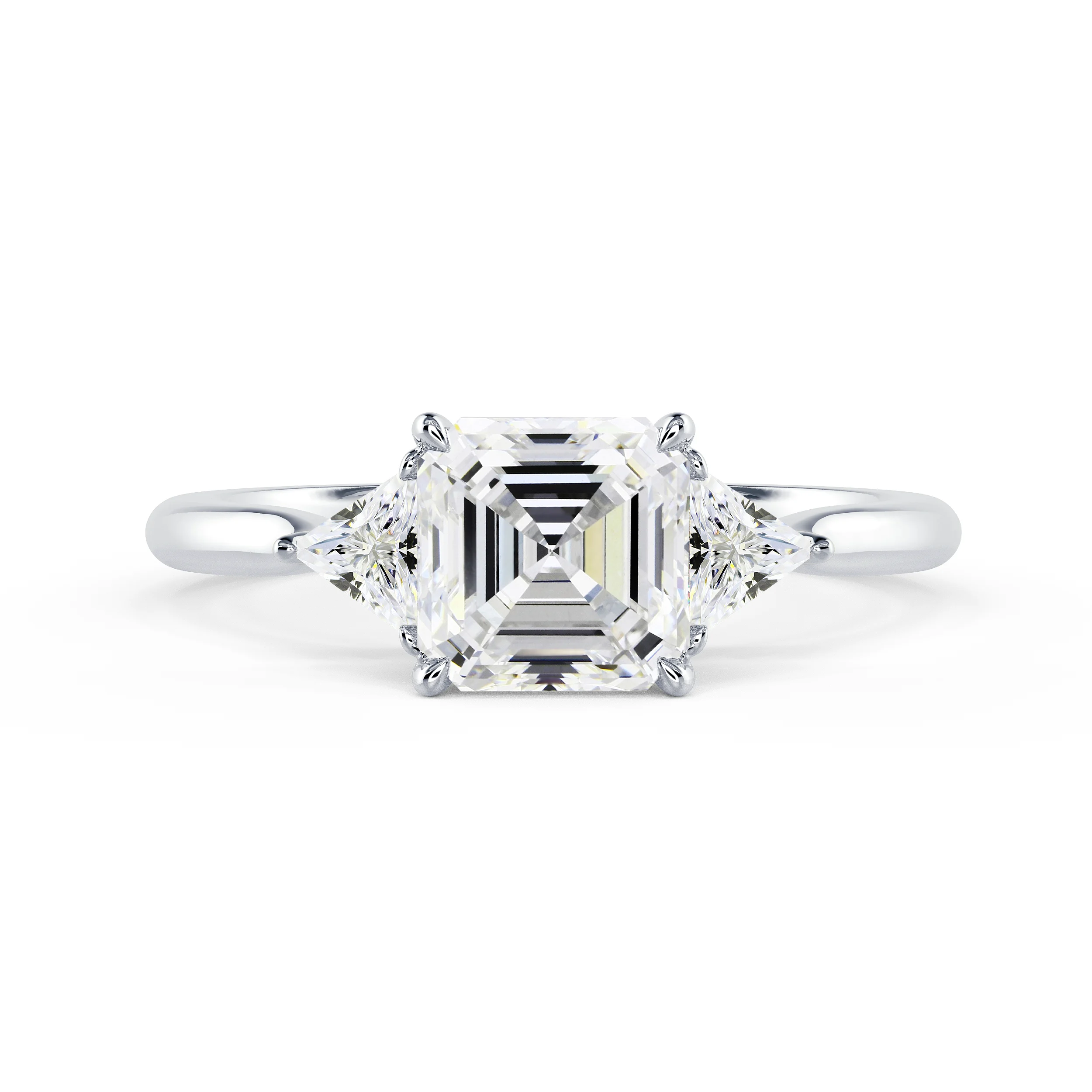 White Gold Asscher and Trillion Setting featuring Lab Grown Diamonds (Main View)