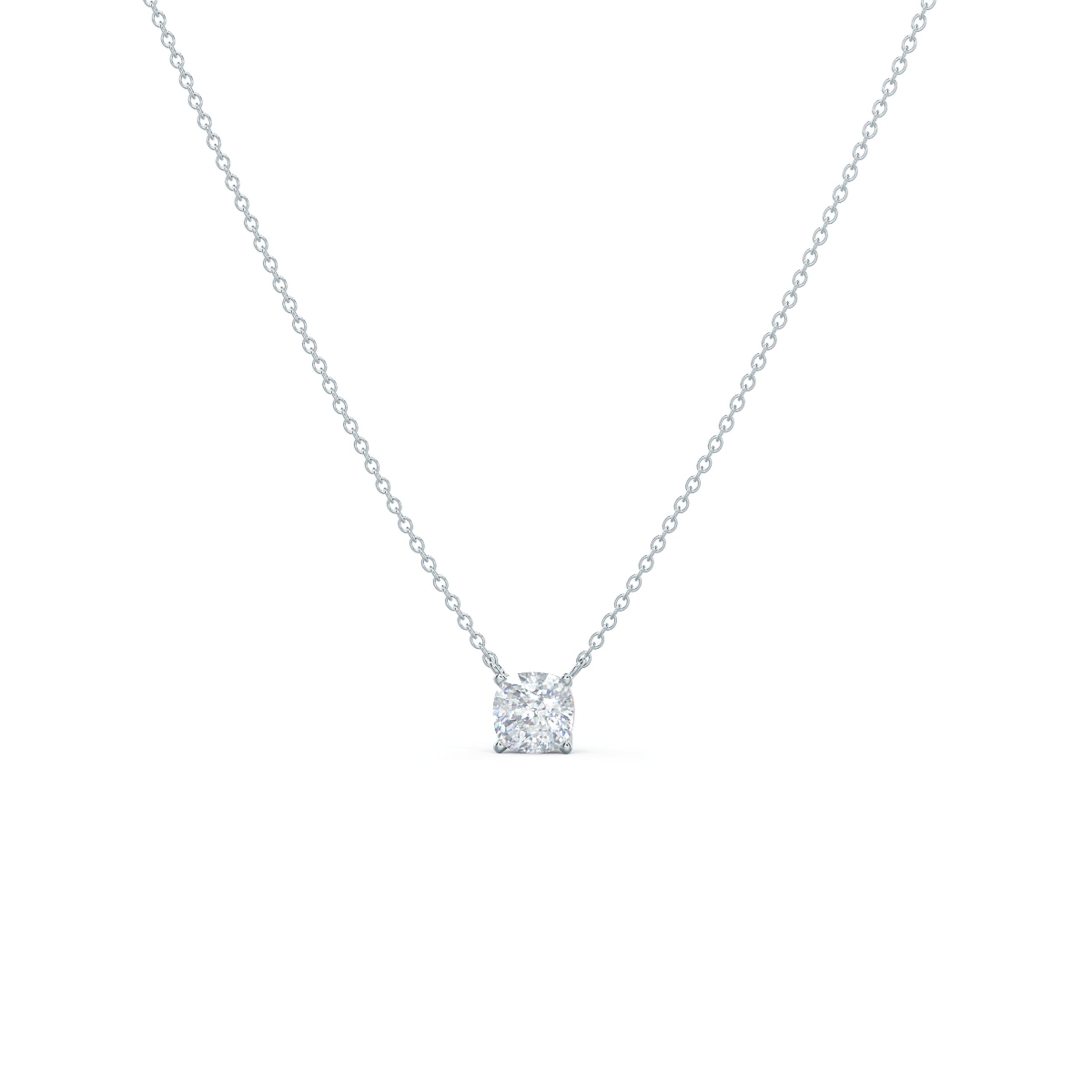 High Quality 1.0 Carat Lab Diamonds set in 14 Karat White Gold 1ctw Cushion Cut Diamond Floating Pendant in 14k White Gold