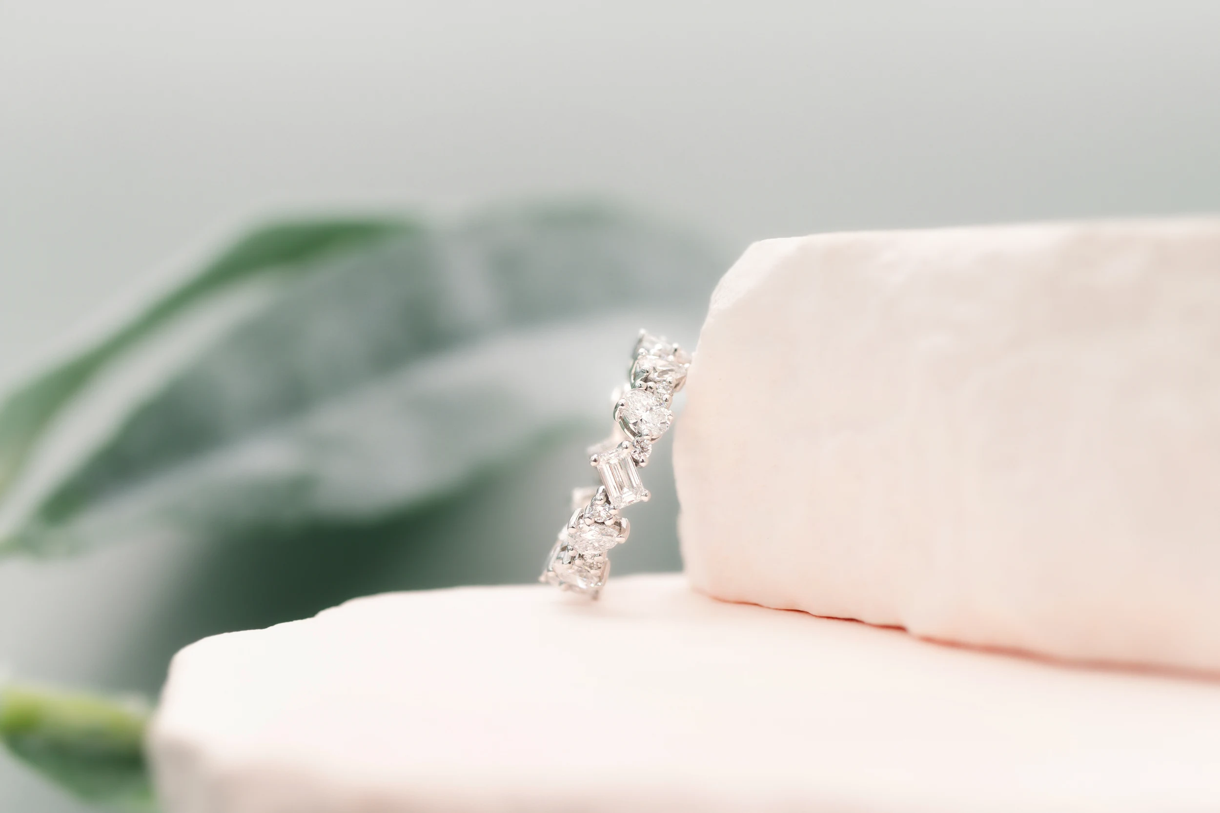 Cassie Eternity Band featuring Lab Created Diamonds (Profile View)