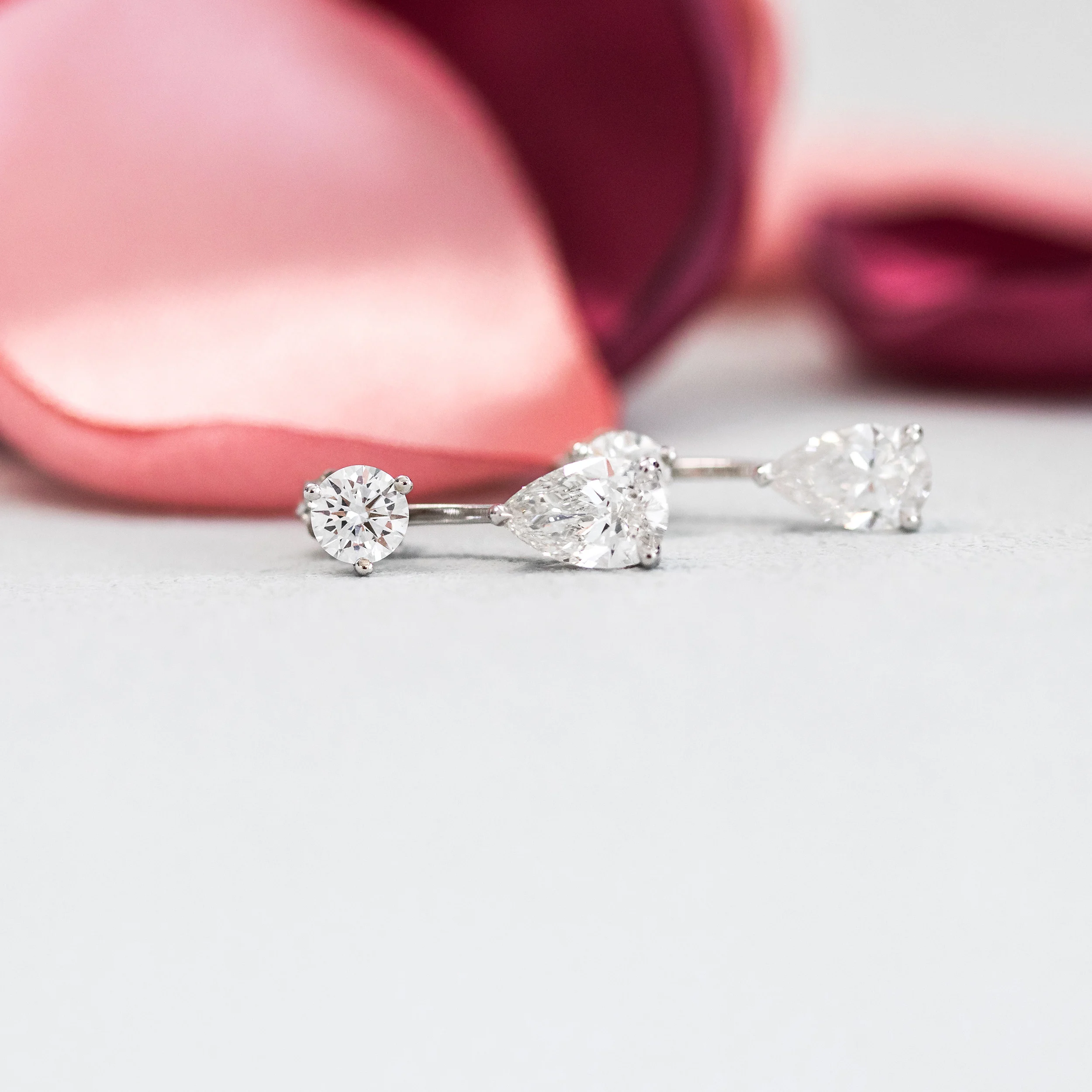 Exceptional Quality 1.4 Carat Lab Diamonds 1.4ctw Pear Cut Diamond Drop Earring Jackets in 14k White Gold in 14k White Gold (Main View)