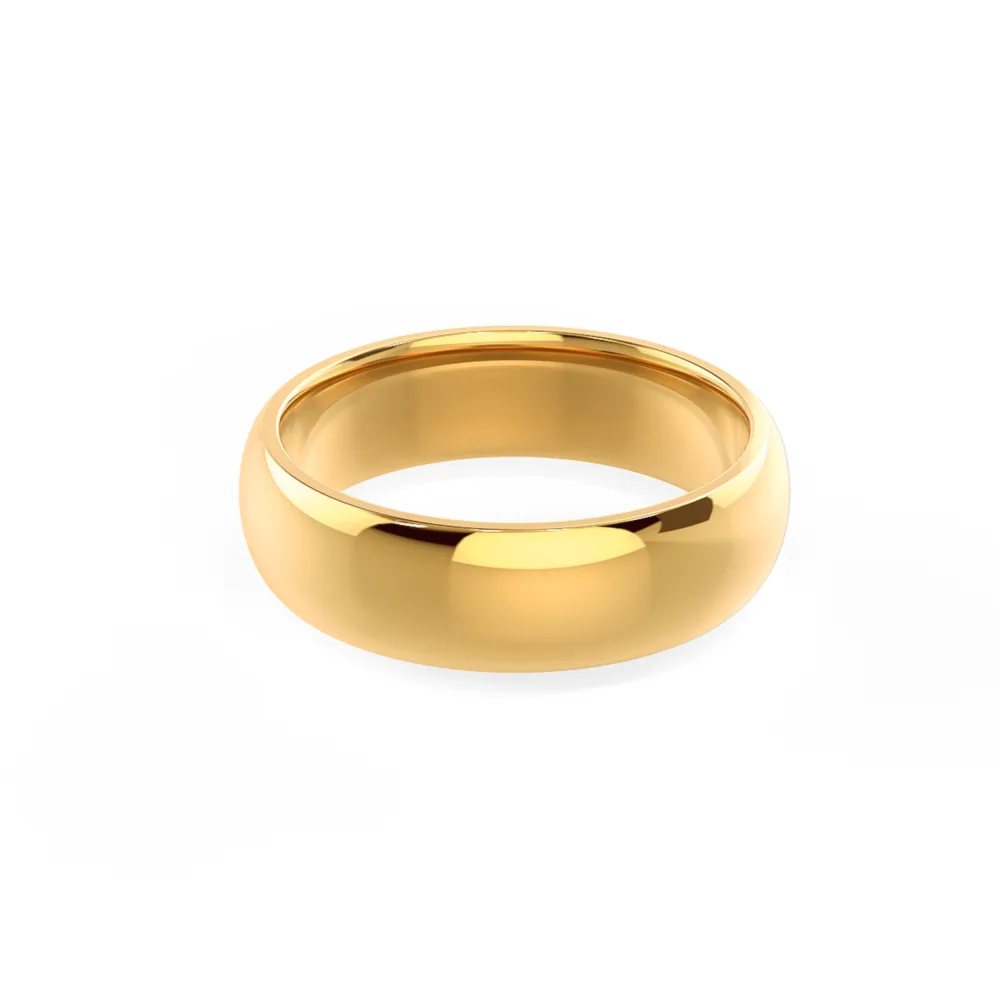 Men's Classic Round Wedding Band in Yellow Gold Design-168