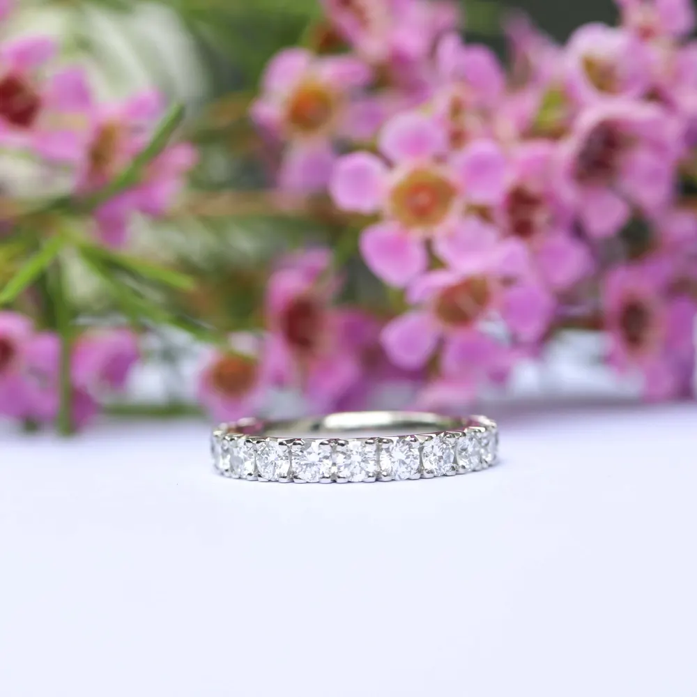 French Pave Lab Grown Diamond Eternity Band AD175
