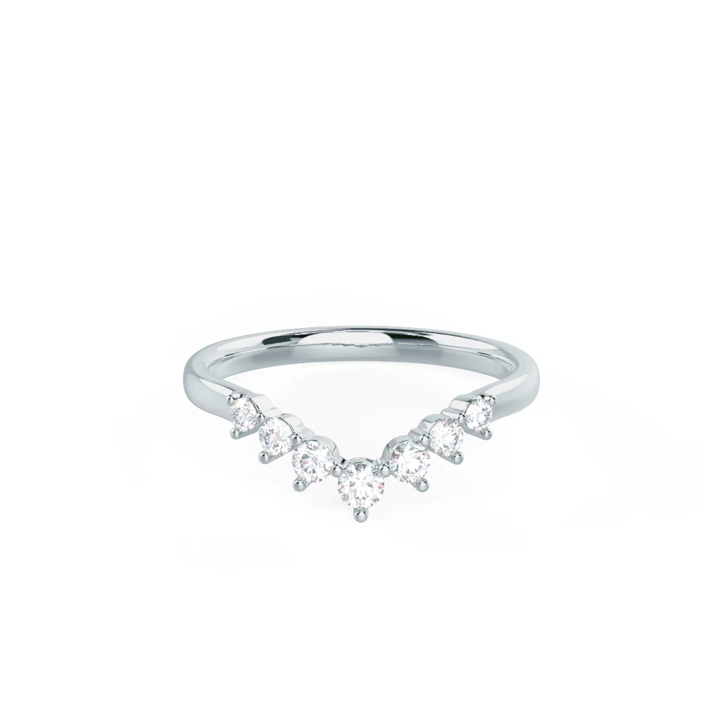 Lab Grown Diamond Nesting Wedding Band Rendering In Front View AD258