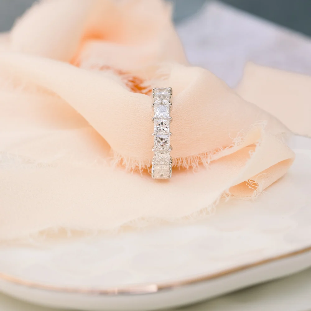 18k white gold 5ct princess cut man made diamond wedding band ada diamonds design ad 194 side view