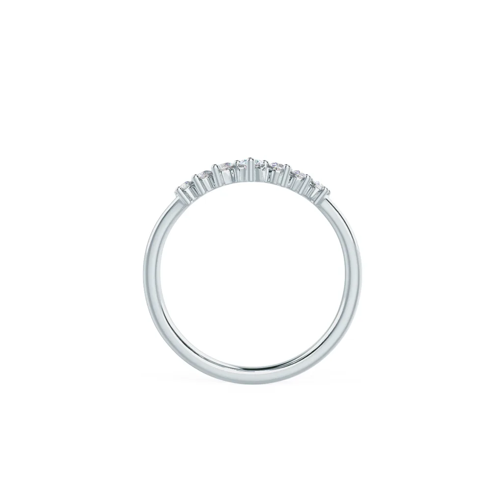 Lab Grown Diamond Nesting Wedding Band Rendering In Profile View AD258