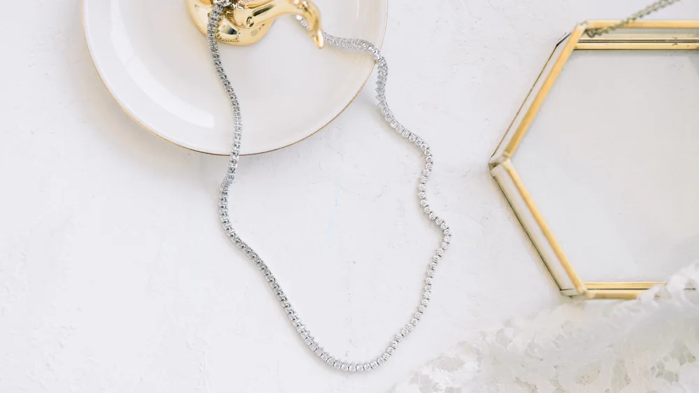 10 carat manmade diamond tennis necklace white gold ada diamonds design ad 225