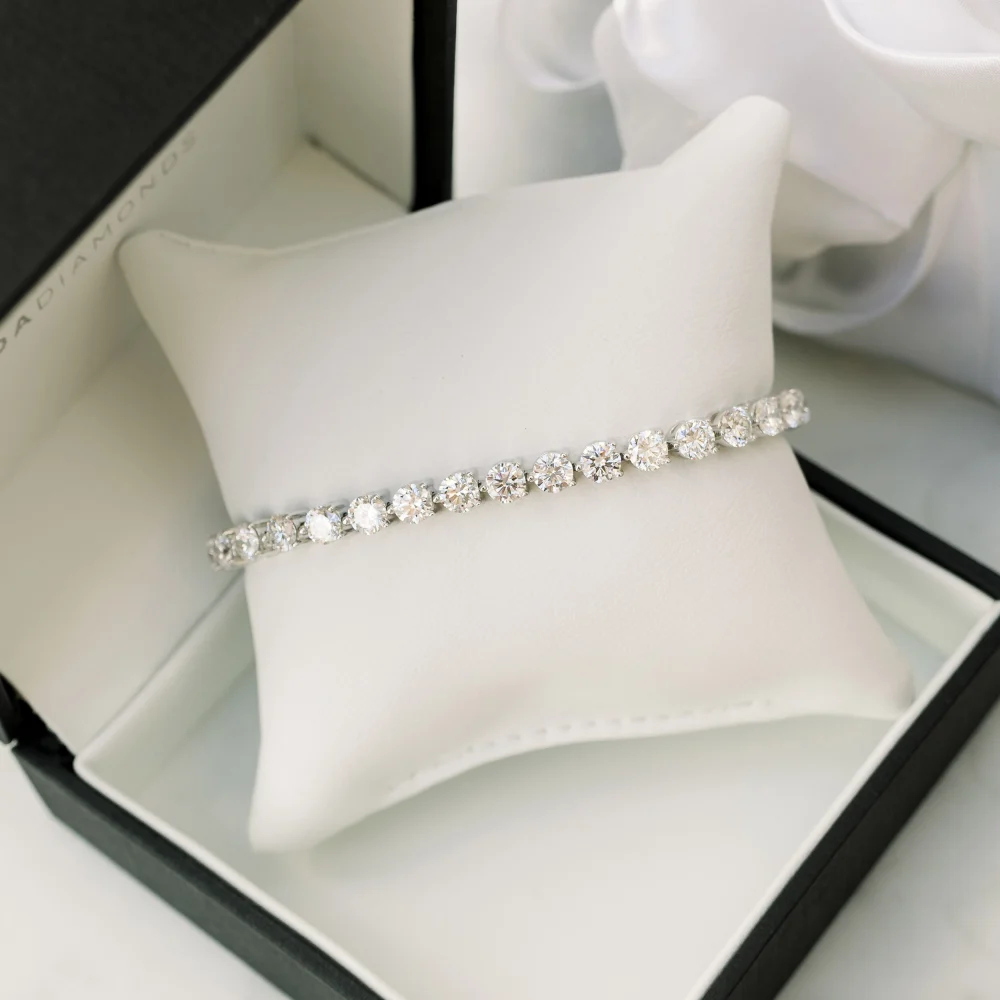 10 carat lab diamond tennis bracelet in white gold ada diamonds design ad 253