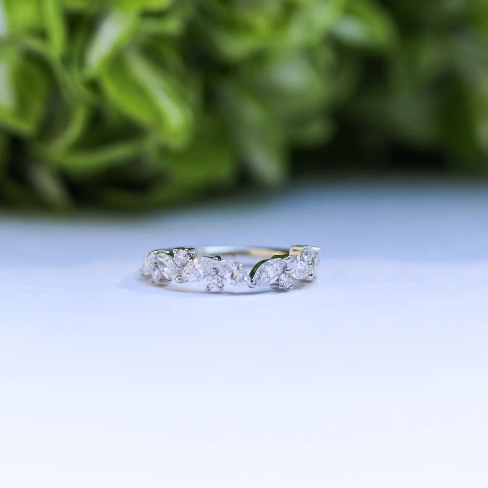 Custom Marquise and Round Lab Diamond Wedding Ring Ada Diamonds Design AD-182