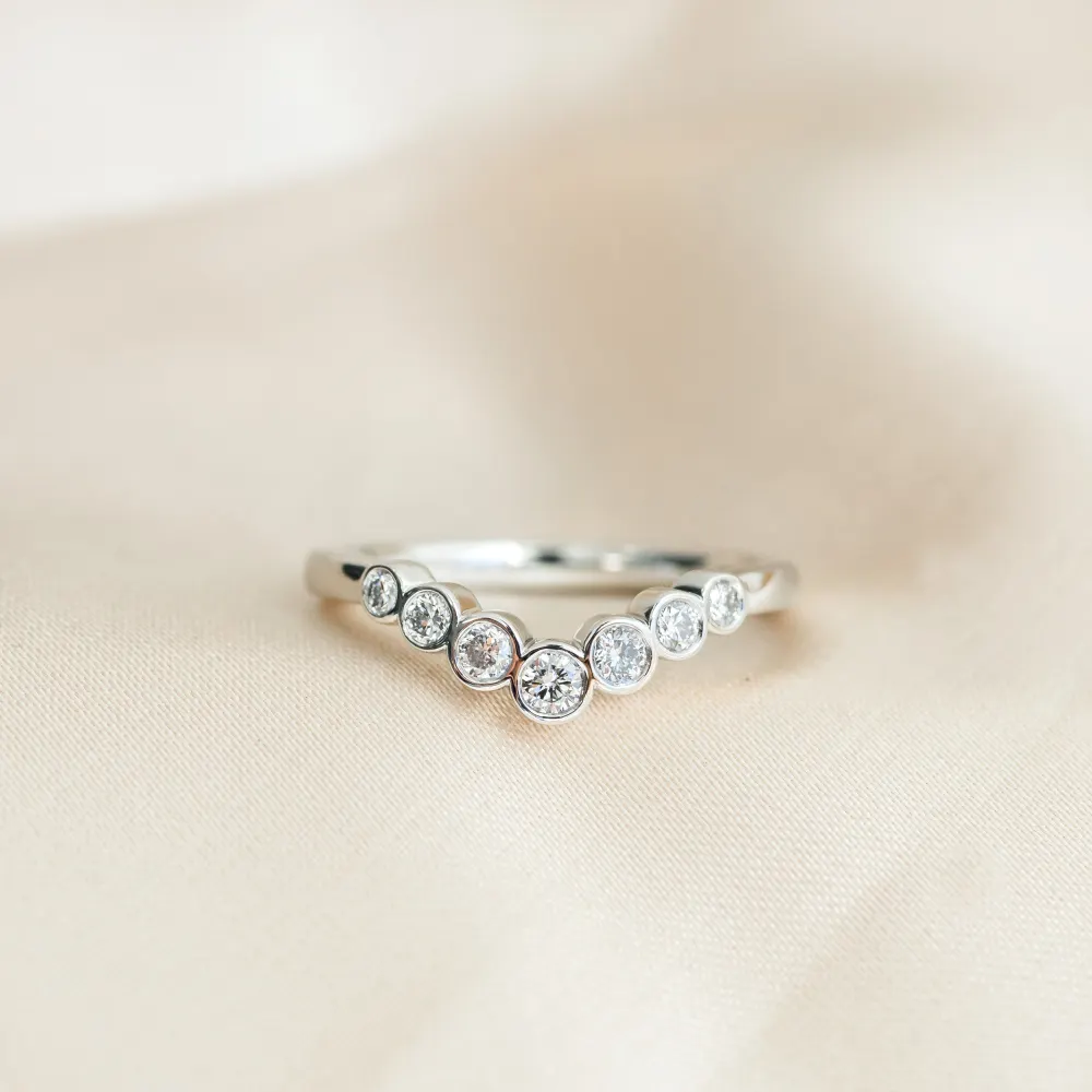 custom bezel set lab diamond nesting wedding band platinum ada diamonds design ad 182