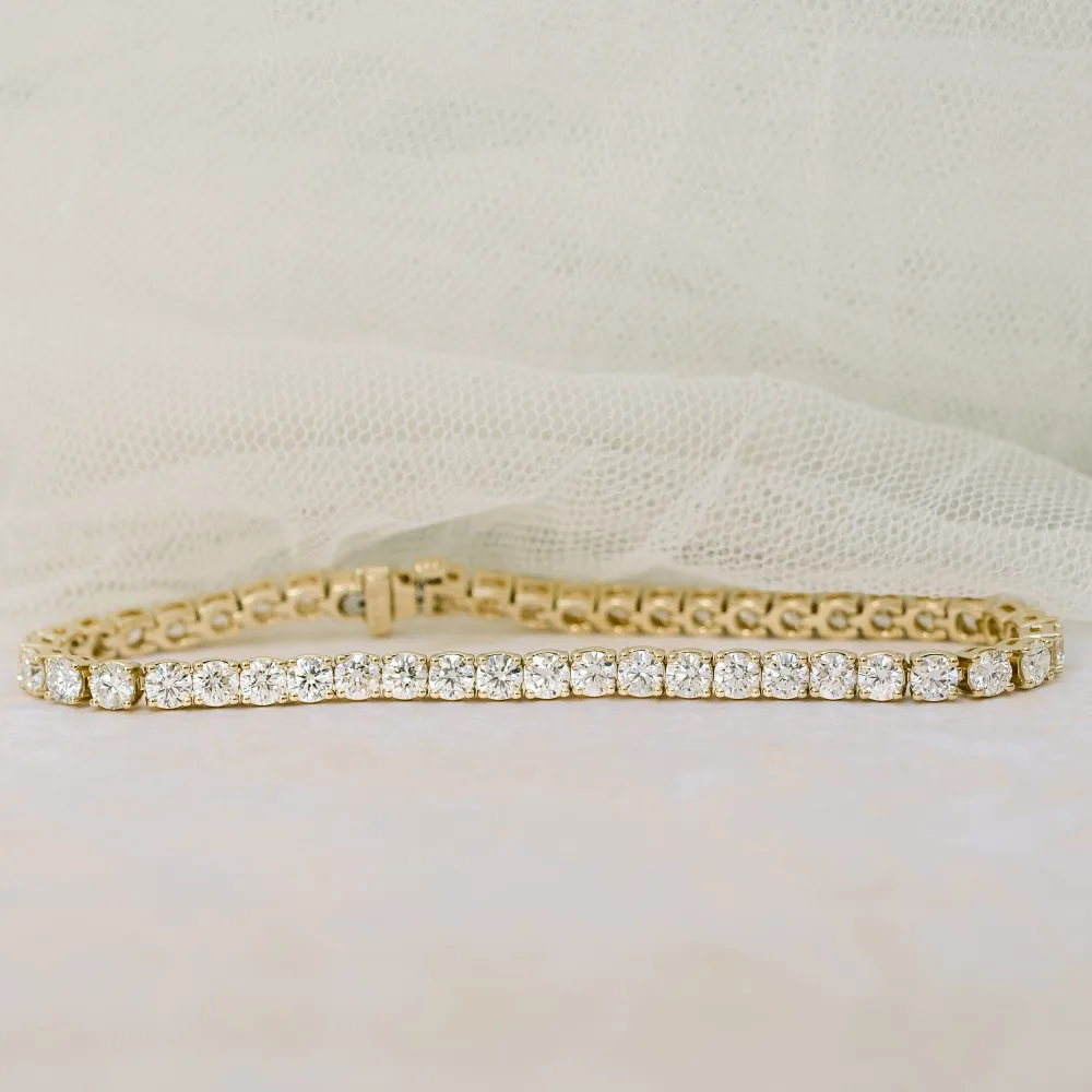 yellow gold 8 carat lab diamond tennis bracelet ada diamonds design ad111
