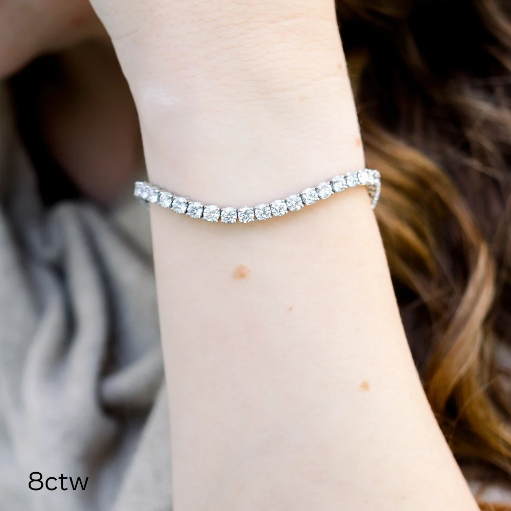 8ct tennis bracelet with lab diamonds white gold design ad11