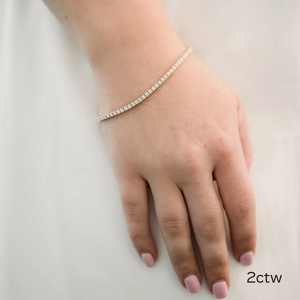14k yellow gold 2 carat tennis bracelet ada diamonds design ad111