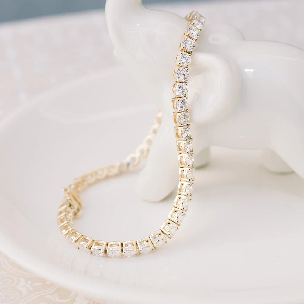 yellow gold six carat lab diamond tennis bracelet ada diamonds design ad 111