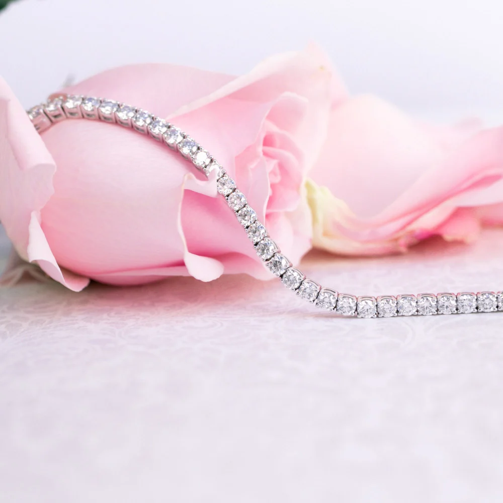 six carat lab grown diamond tennis bracelet in white gold ada diamonds design ad 111