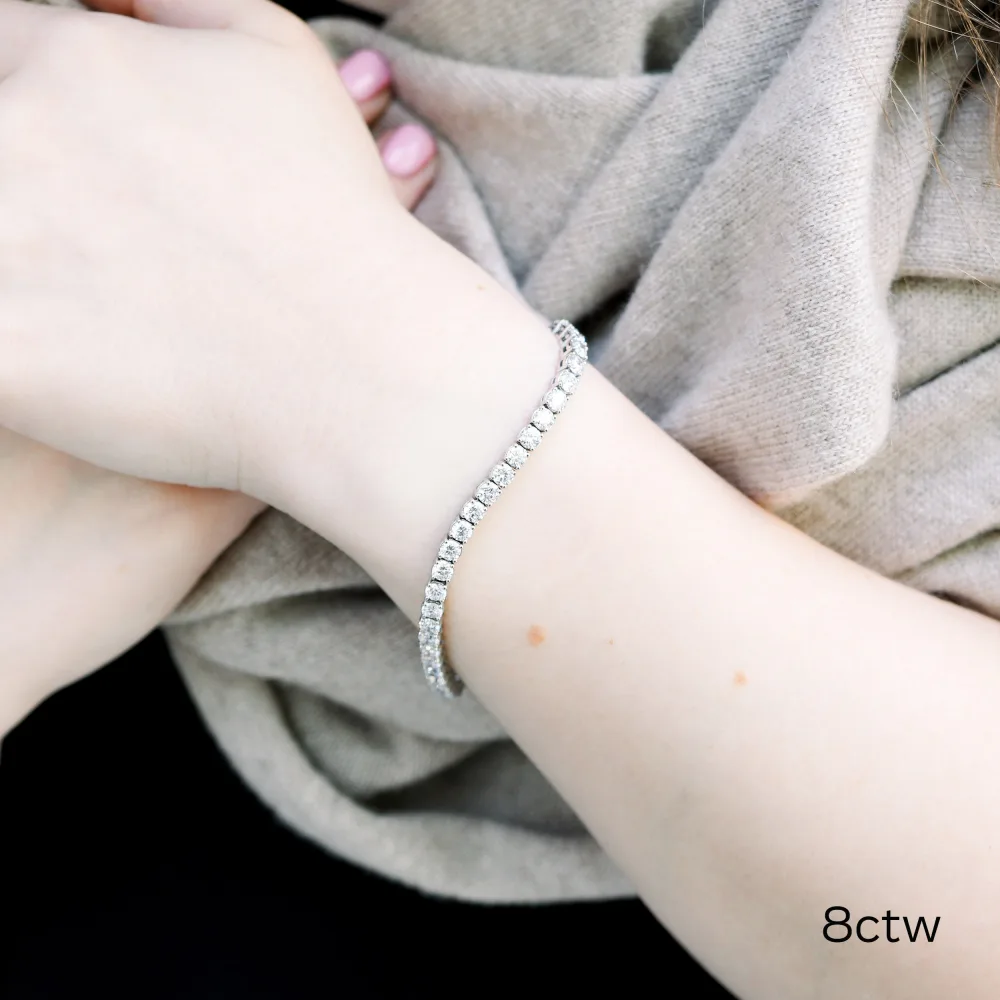 white gold lab created diamond tennis bracelet 8 ct ada diamonds design ad 111 on model