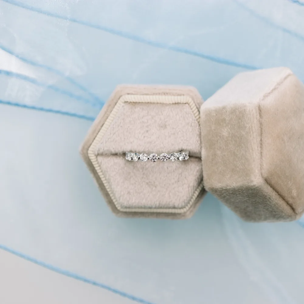 platinum 2.7mm round shared prong three quarter band ada diamonds design ad 261 macro