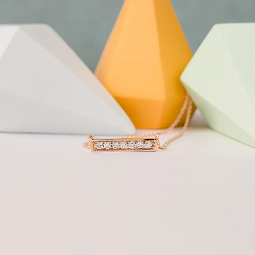 rose gold lab created diamond bar necklace ada diamonds design ad 122 macro