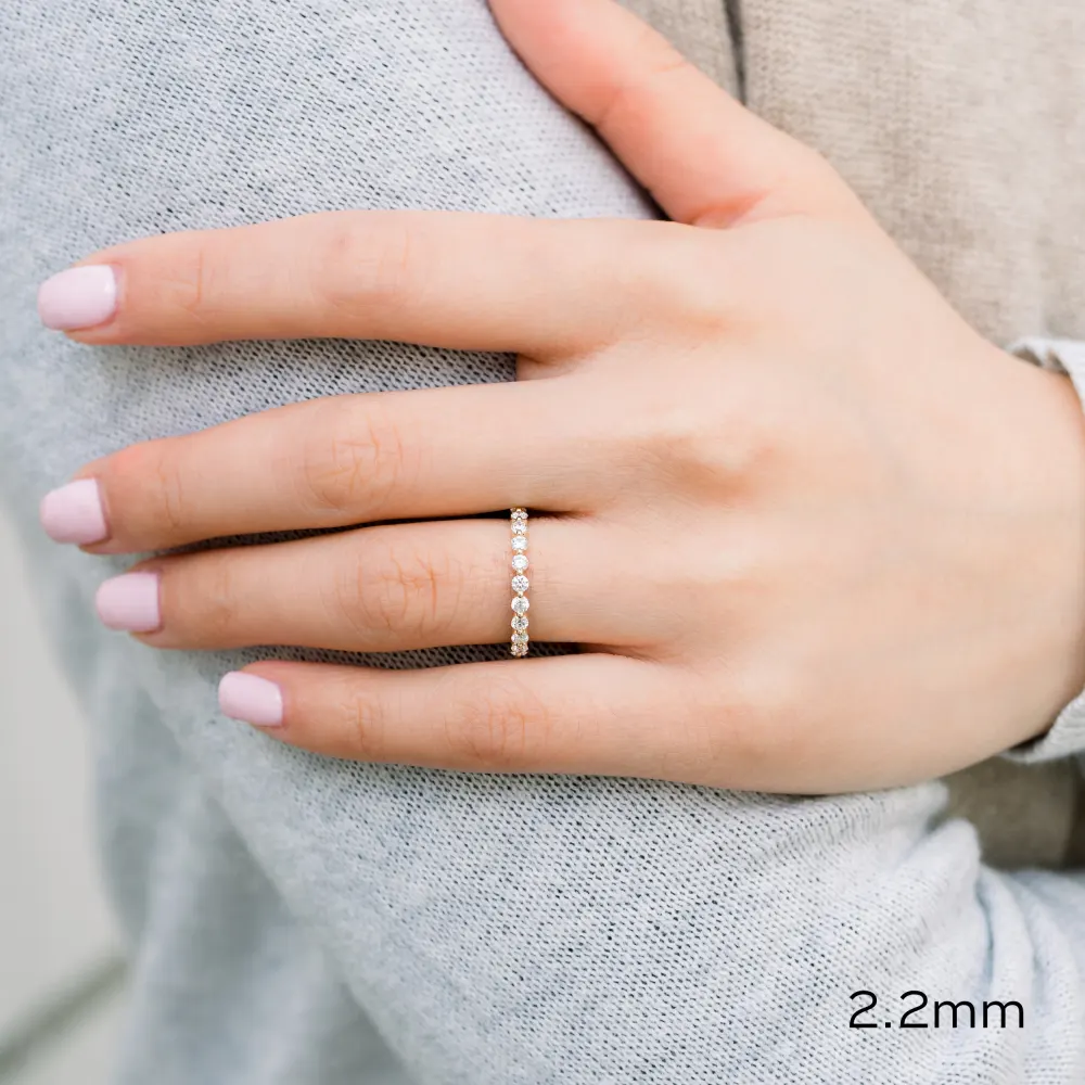 Platinum Lab Diamond Shared Prong 3/4 Band Ada Diamonds Design AD-261 on Model