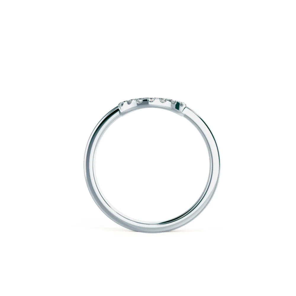 Karma Open Circle Lab Created Diamond Fashion Ring in White Gold Design-057