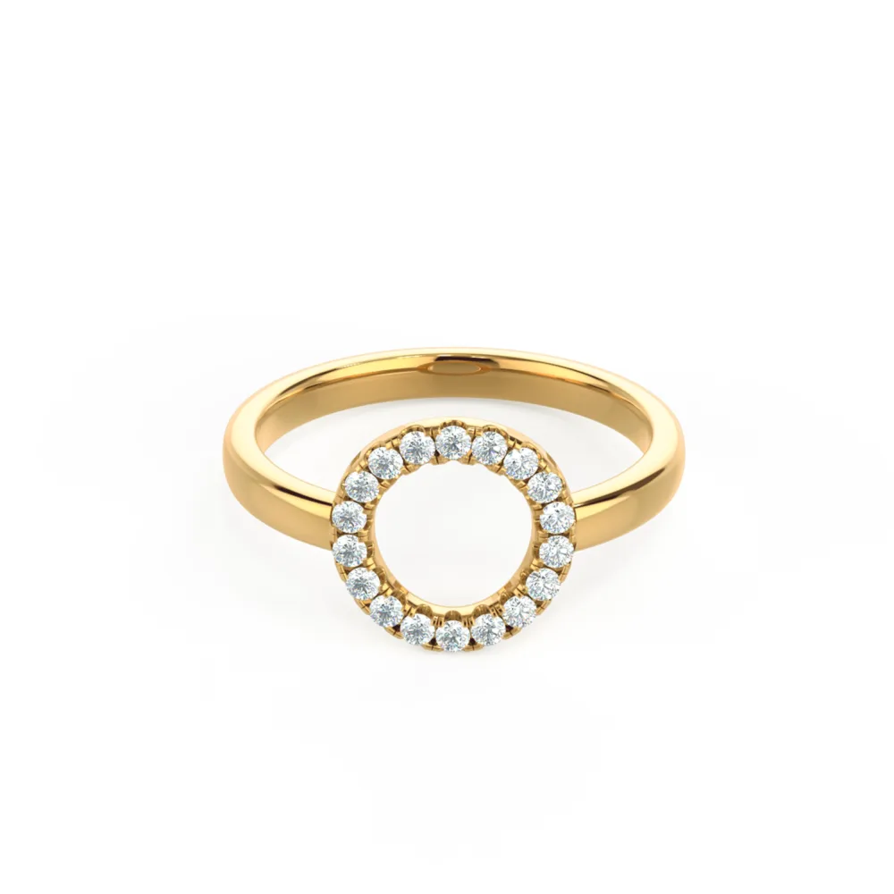 Karma Open Circle Lab Created Diamond Fashion Ring in Yellow Gold Design-057