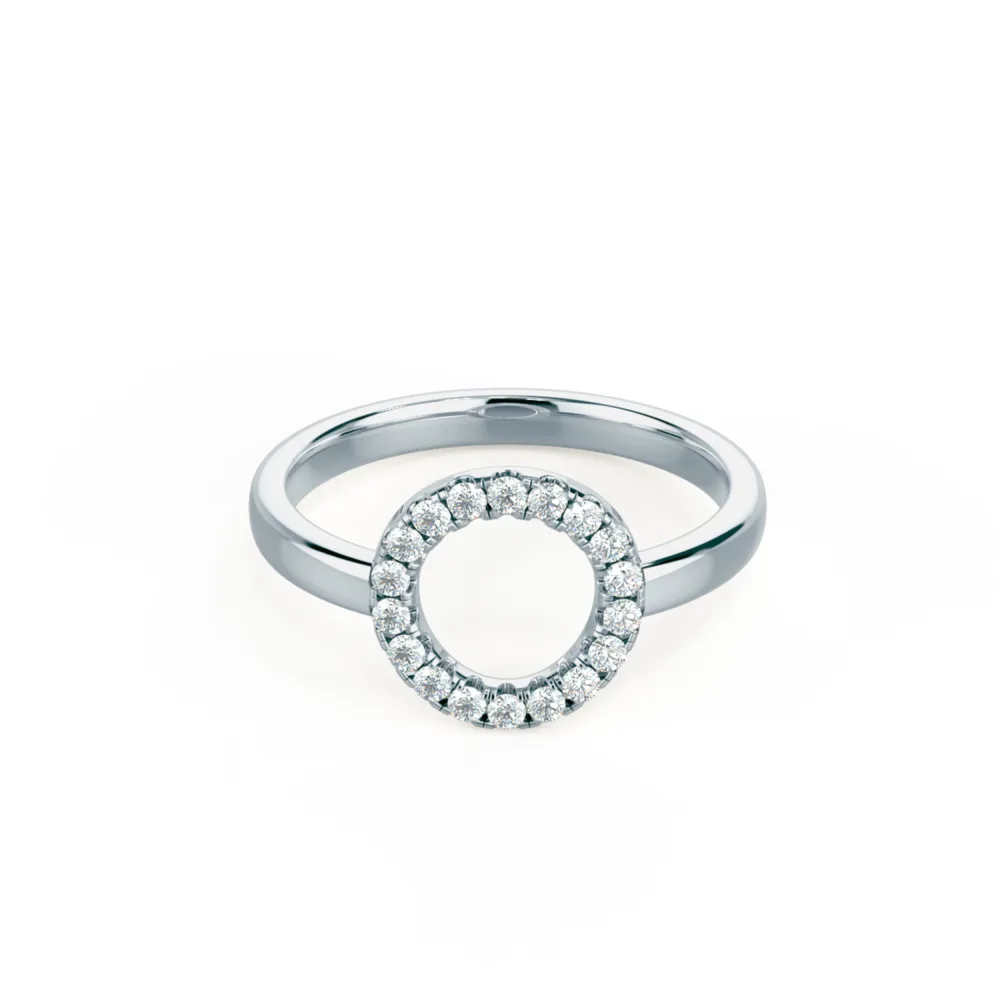 Karma Open Circle Lab Created Diamond Fashion Ring in Platinum Design-057