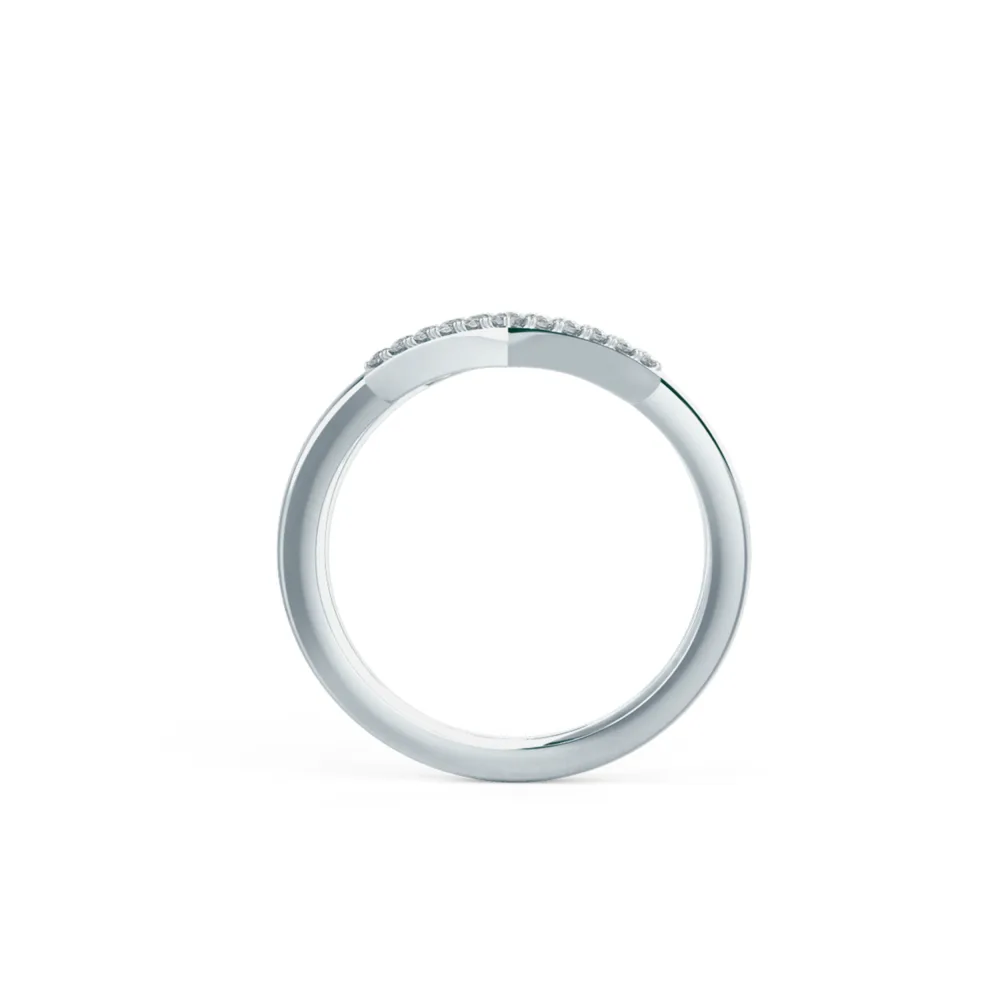 Open Hexagon 6th Element Lab Created Diamond Fashion Ring in Platinum Profile Design-056