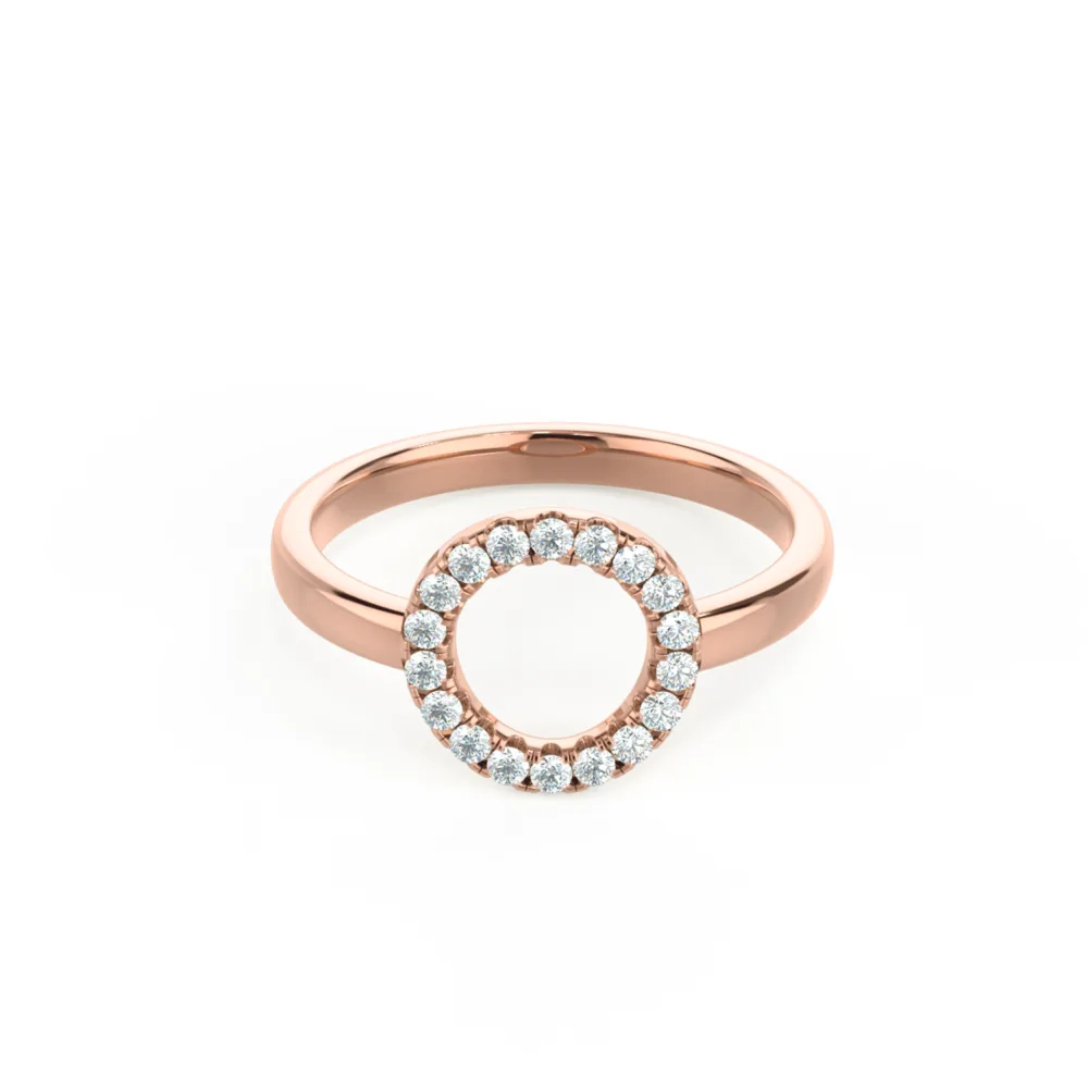 Karma Open Circle Lab Created Diamond Fashion Ring in Rose Gold Design-057